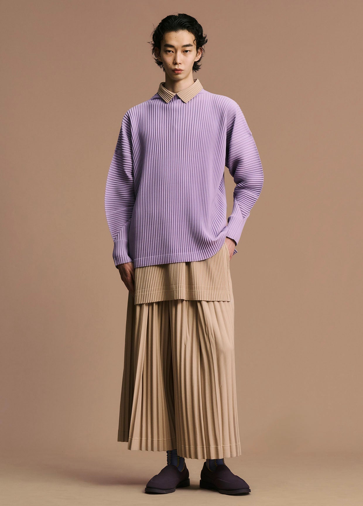 HOMME PLISSÉ ISSEY MIYAKE パープル　タートルネック HOMME PLISSÉ ISSEY MIYAKE パープル タートルネック HOMME PLISSÉ