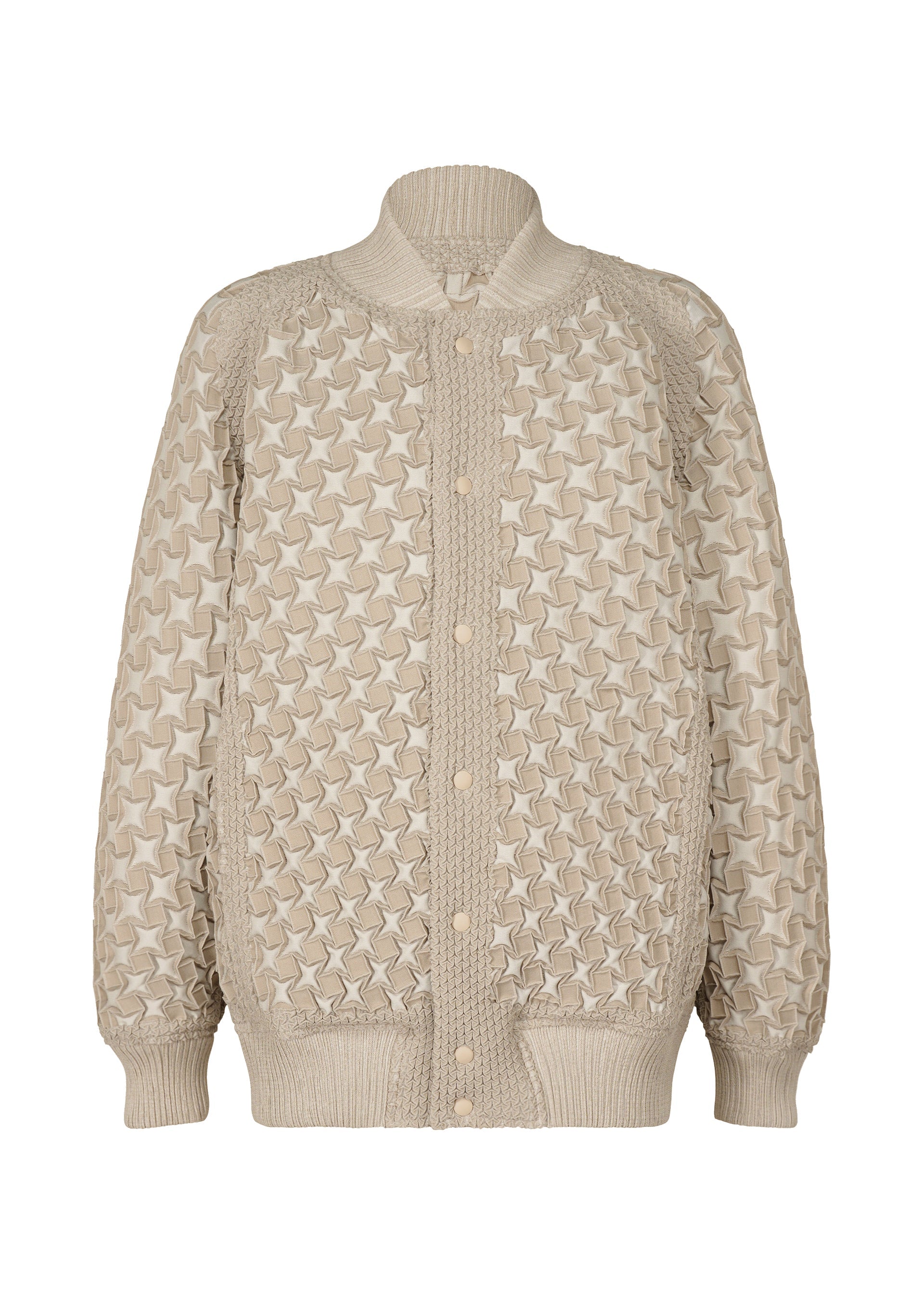 A product shot of the A-POC ABLE ISSEY MIYAKE TYPE O 001 jacket in beige (41).