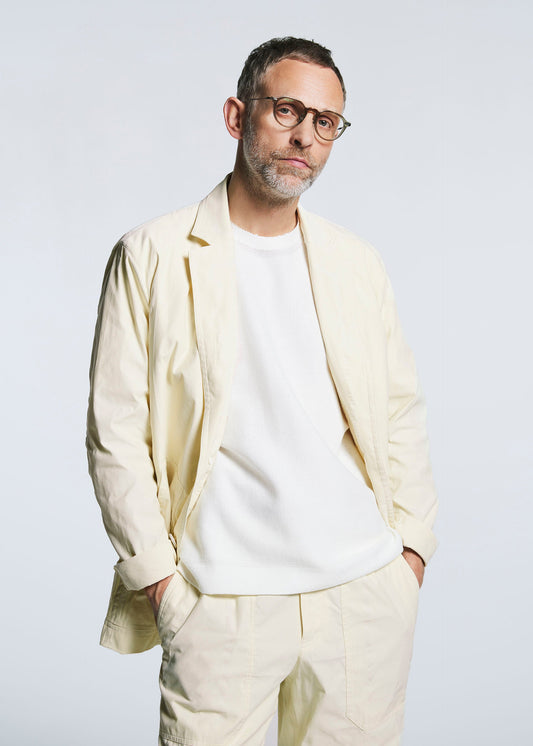 A model wears the A-POC ABLE ISSEY MIYAKE TYPE U 001 jacket.