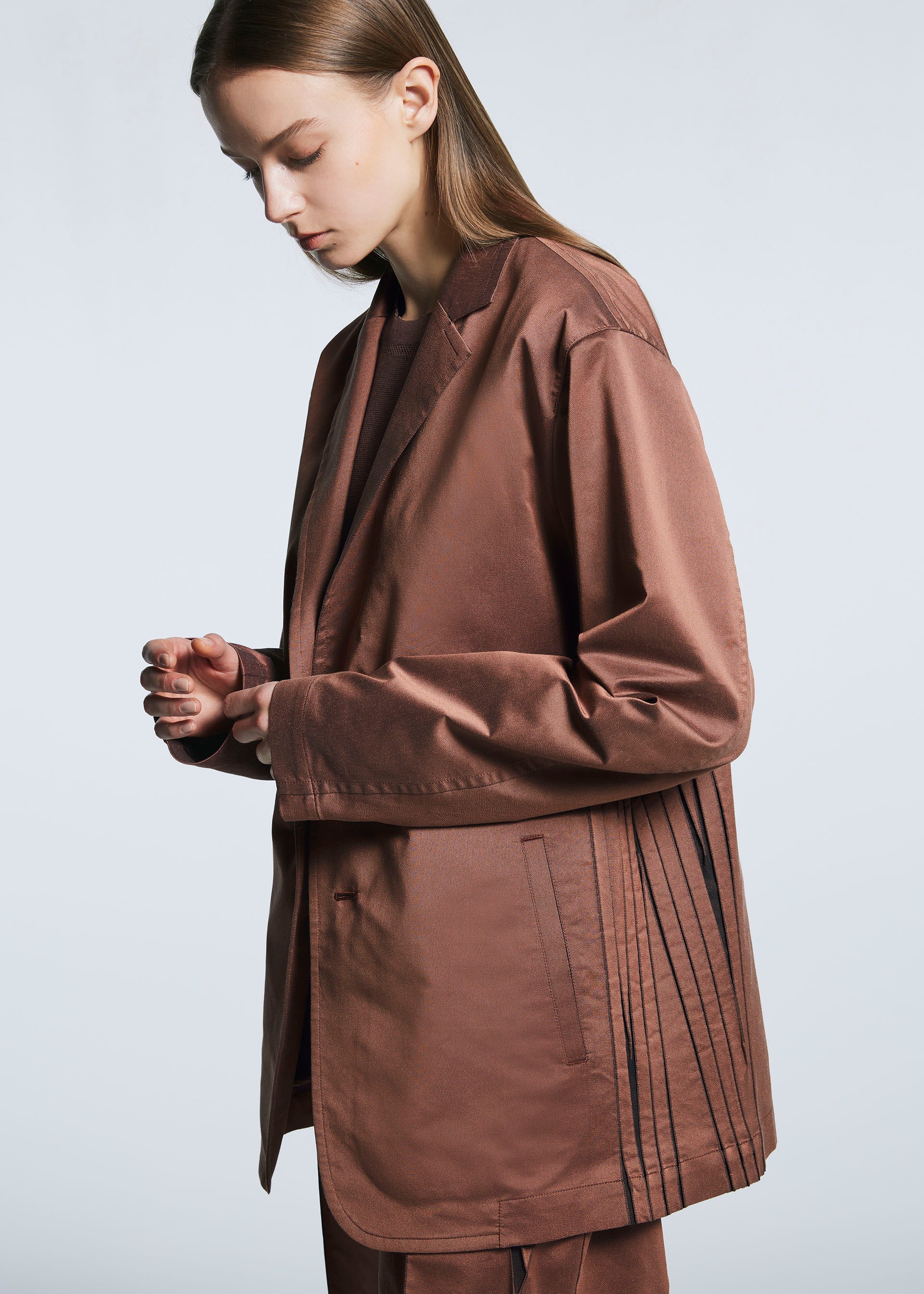 A model wears the A-POC ABLE ISSEY MIYAKE TYPE S 001 2 jacket.