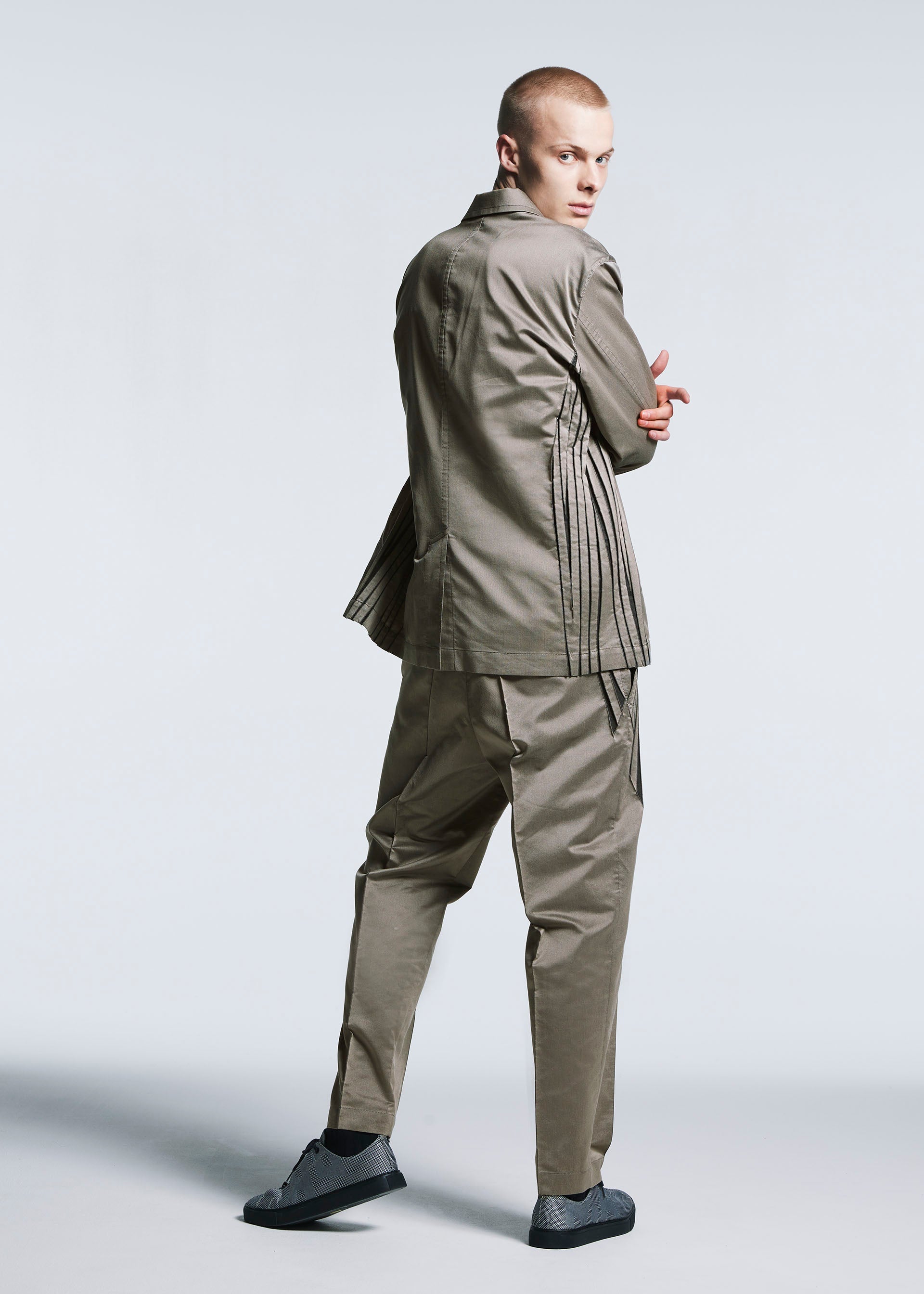 A model wears the A-POC ABLE ISSEY MIYAKE TYPE S 001 2 jacket.