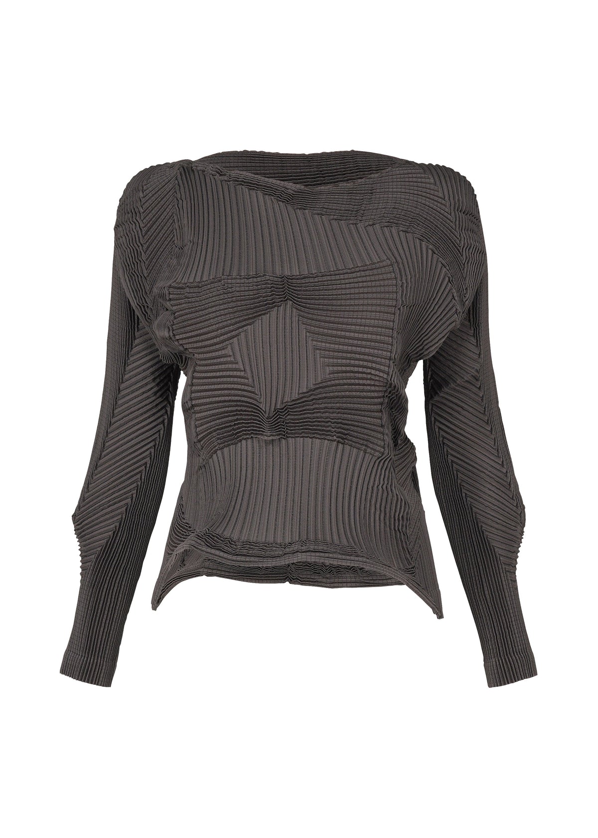 A product shot of the A-POC ABLE ISSEY MIYAKE TYPE O 003 1 shirt in charcoal grey (14).
