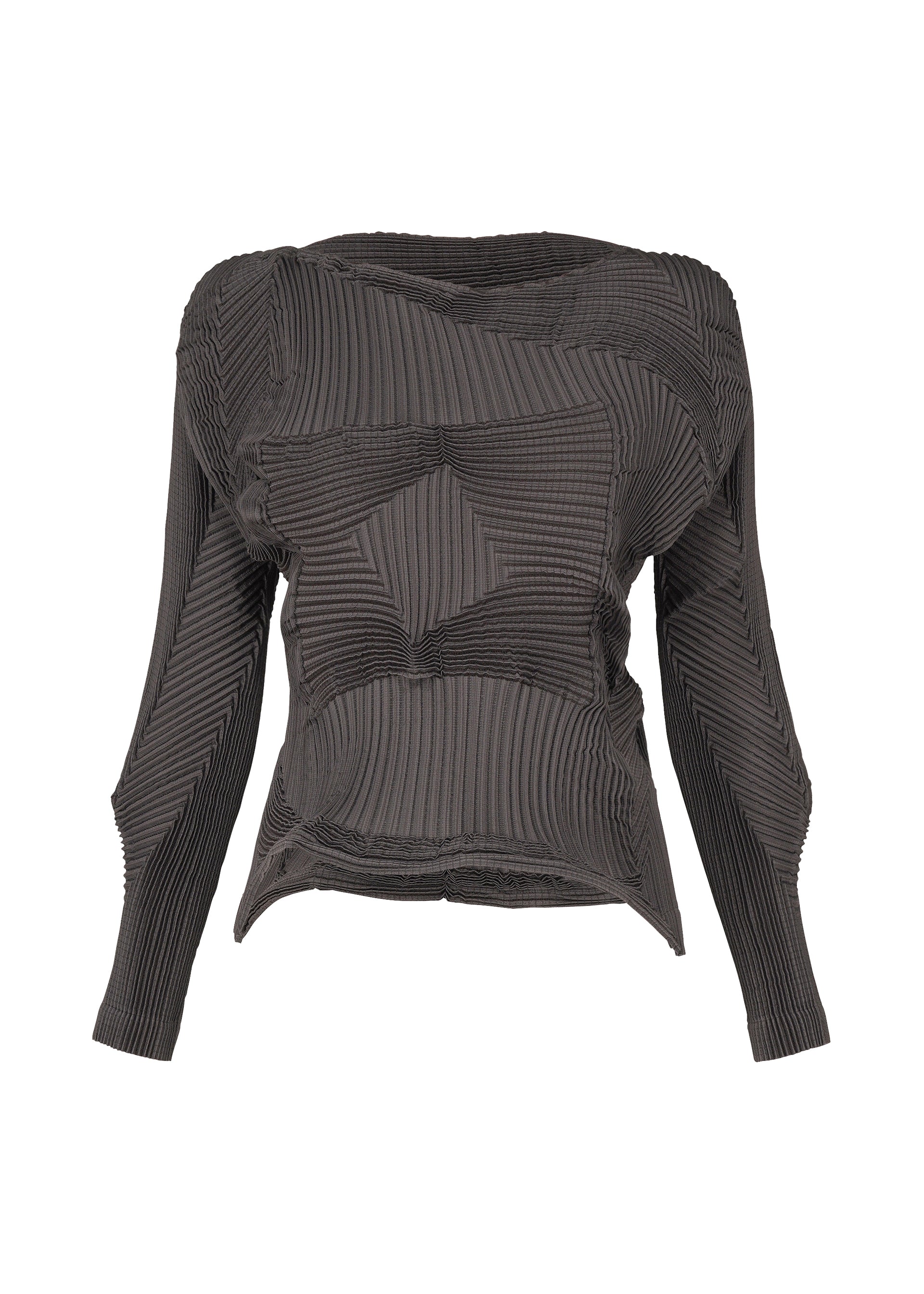 A product shot of the A-POC ABLE ISSEY MIYAKE TYPE O 003 1 shirt in charcoal grey (14).