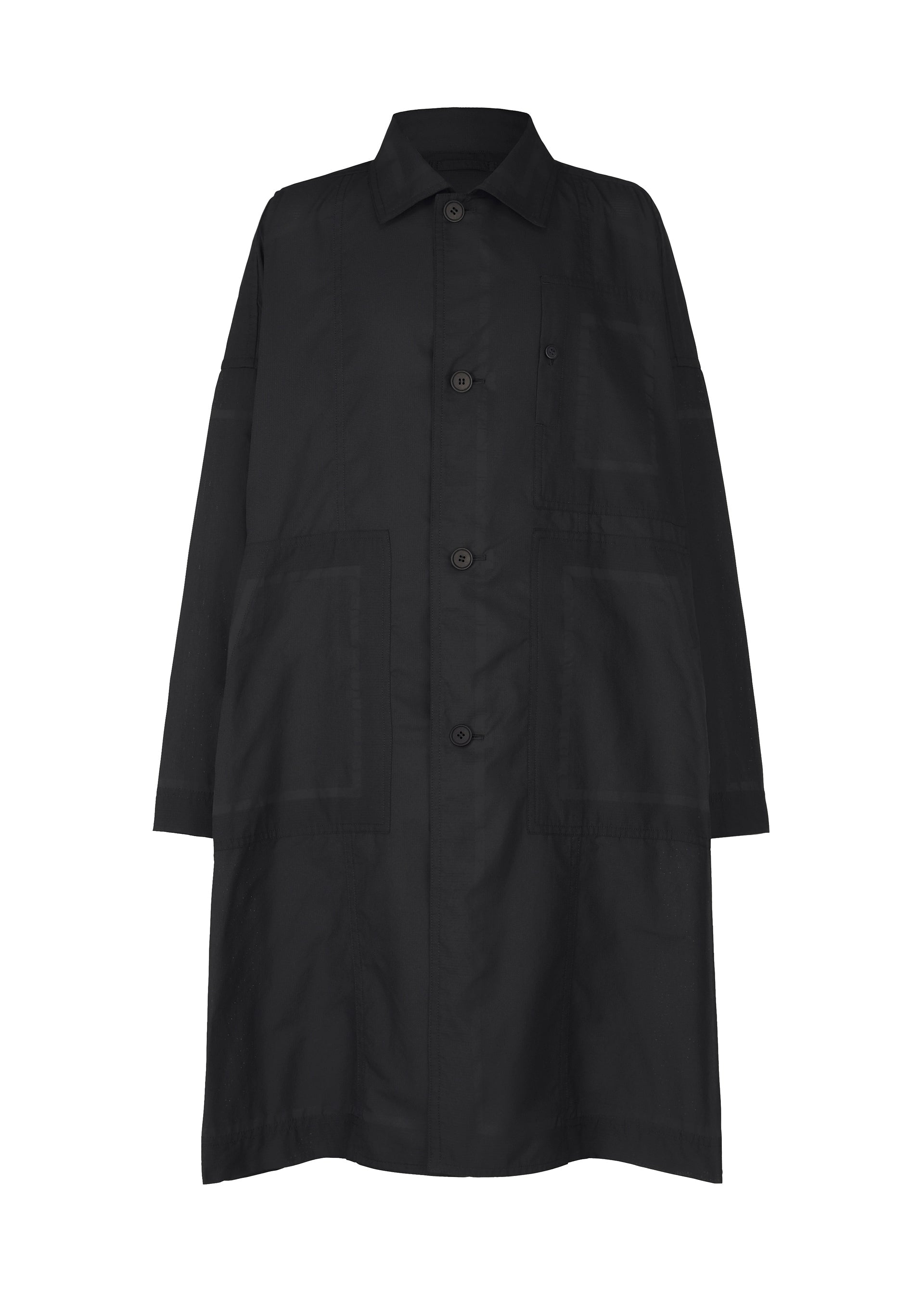 A product shot of the A-POC ABLE ISSEY MIYAKE TYPE U 002 coat in black (15).