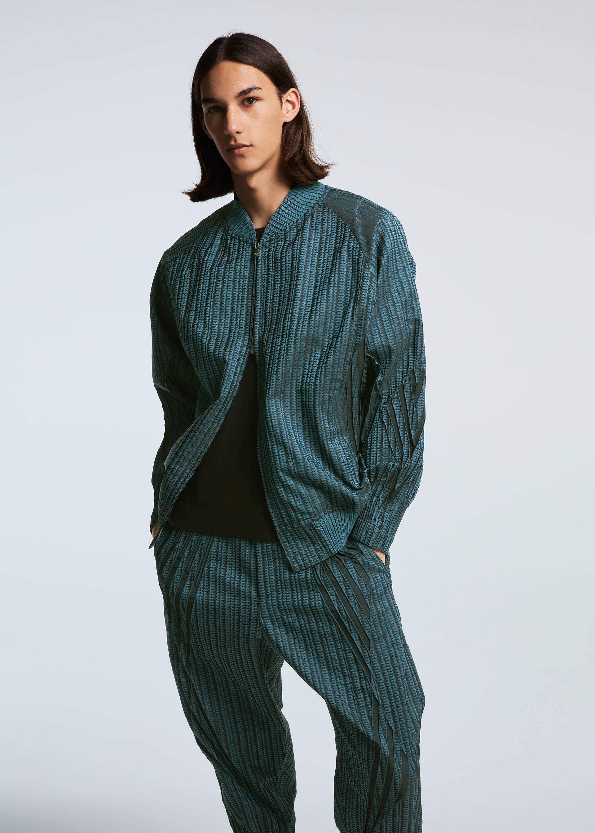 A model wears the A-POC ABLE ISSEY MIYAKE TYPE S 001 2 jacket.