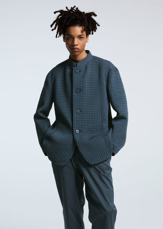A model wears the A-POC ABLE ISSEY MIYAKE TYPE O 014 jacket.