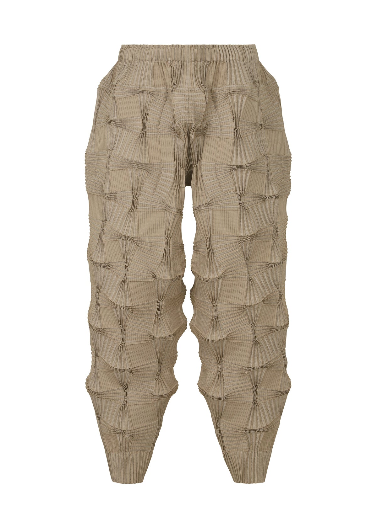 A product shot of the A-POC ABLE ISSEY MIYAKE TYPE O 018 trousers in sand beige (42).