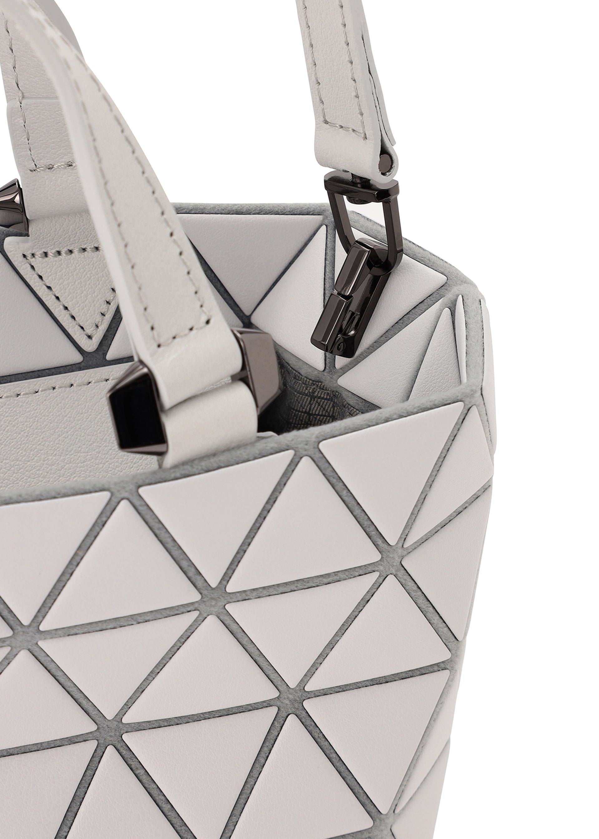 A detail shot of the BAO BAO ISSEY MIYAKE CRYSTAL MATTE handbag