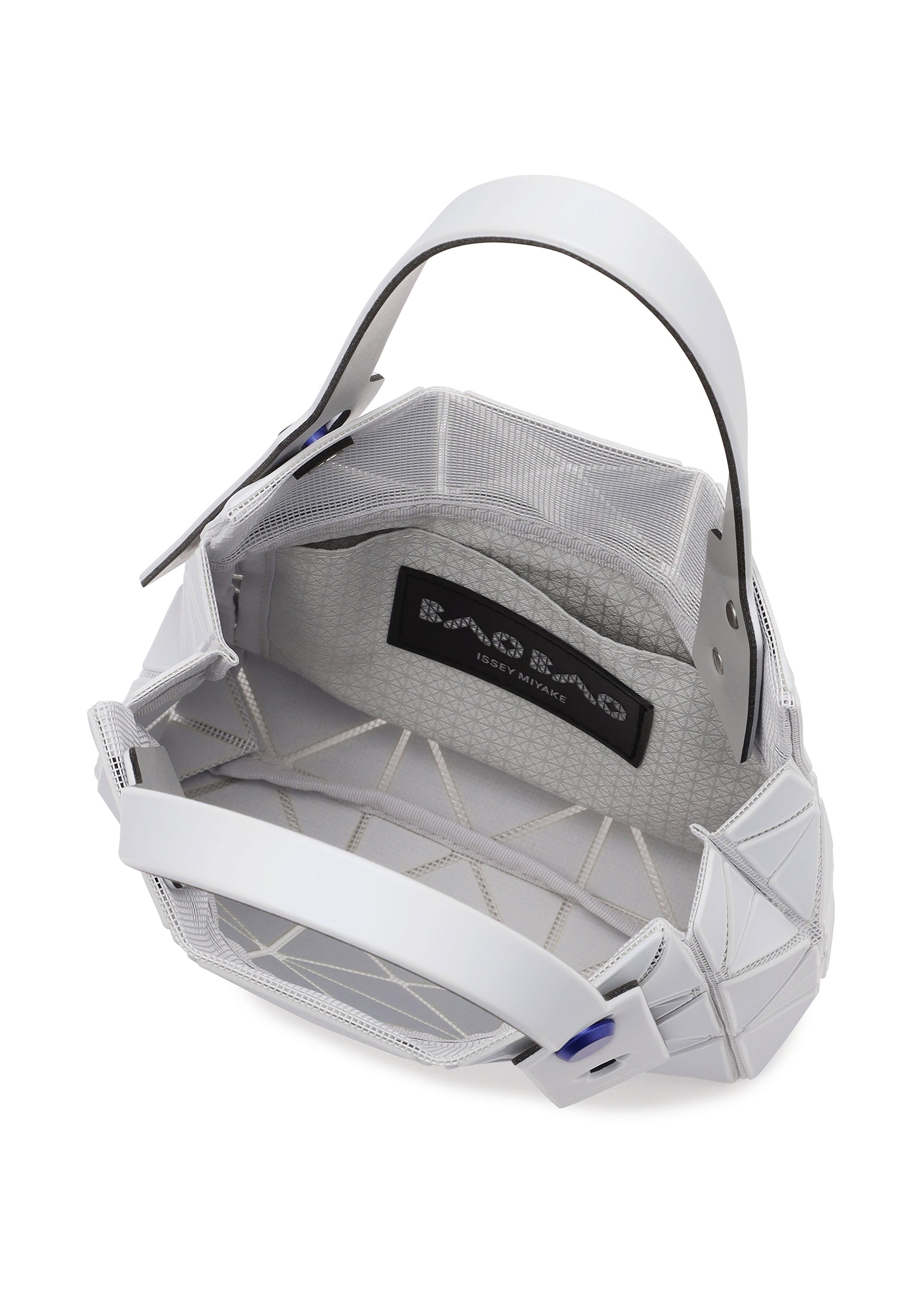 A detail shot of the BAO BAO ISSEY MIYAKE CARAT hand bag.