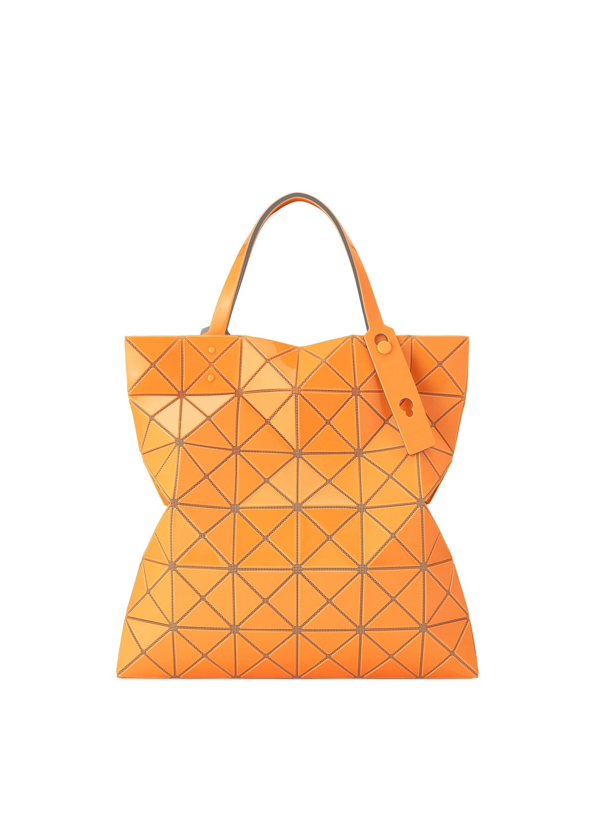 A product shot of the BAO BAO ISSEY MIYAKE LUCENT ONE TONE tote in orange (32).