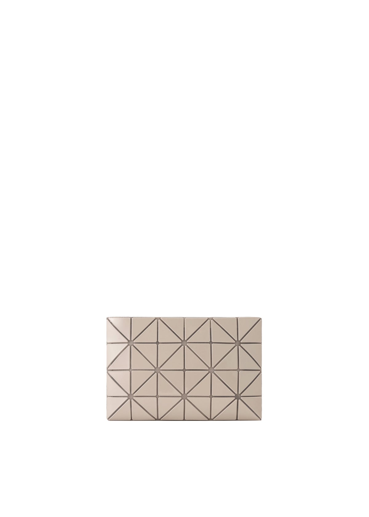 A product shot of the BAO BAO ISSEY MIYAKE LUCENT ONE TONE pouch in sand beige (47).