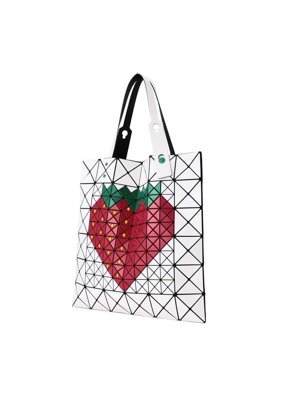 A detail shot of the BAO BAO ISSEY MIYAKE FRUITS tote.