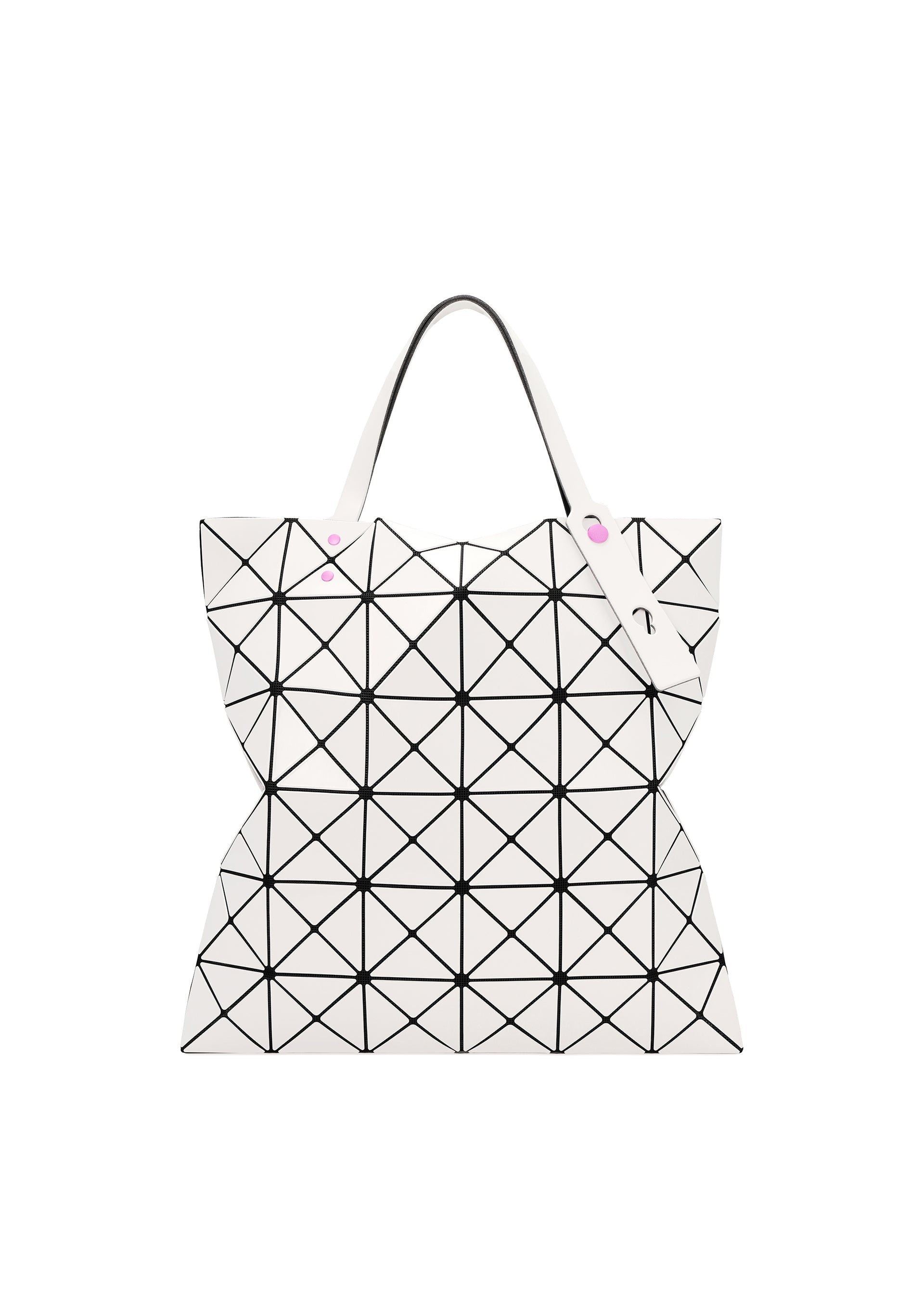 A detail shot of the BAO BAO ISSEY MIYAKE FRUITS tote.