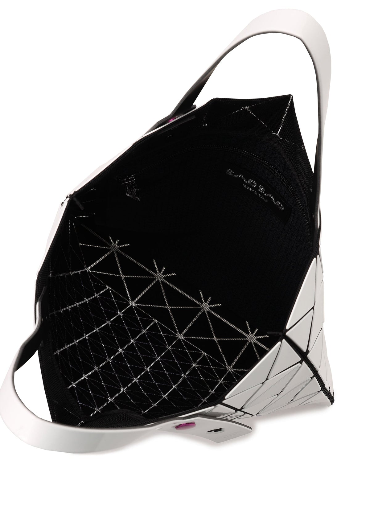 A detail shot of the BAO BAO ISSEY MIYAKE FRUITS tote.