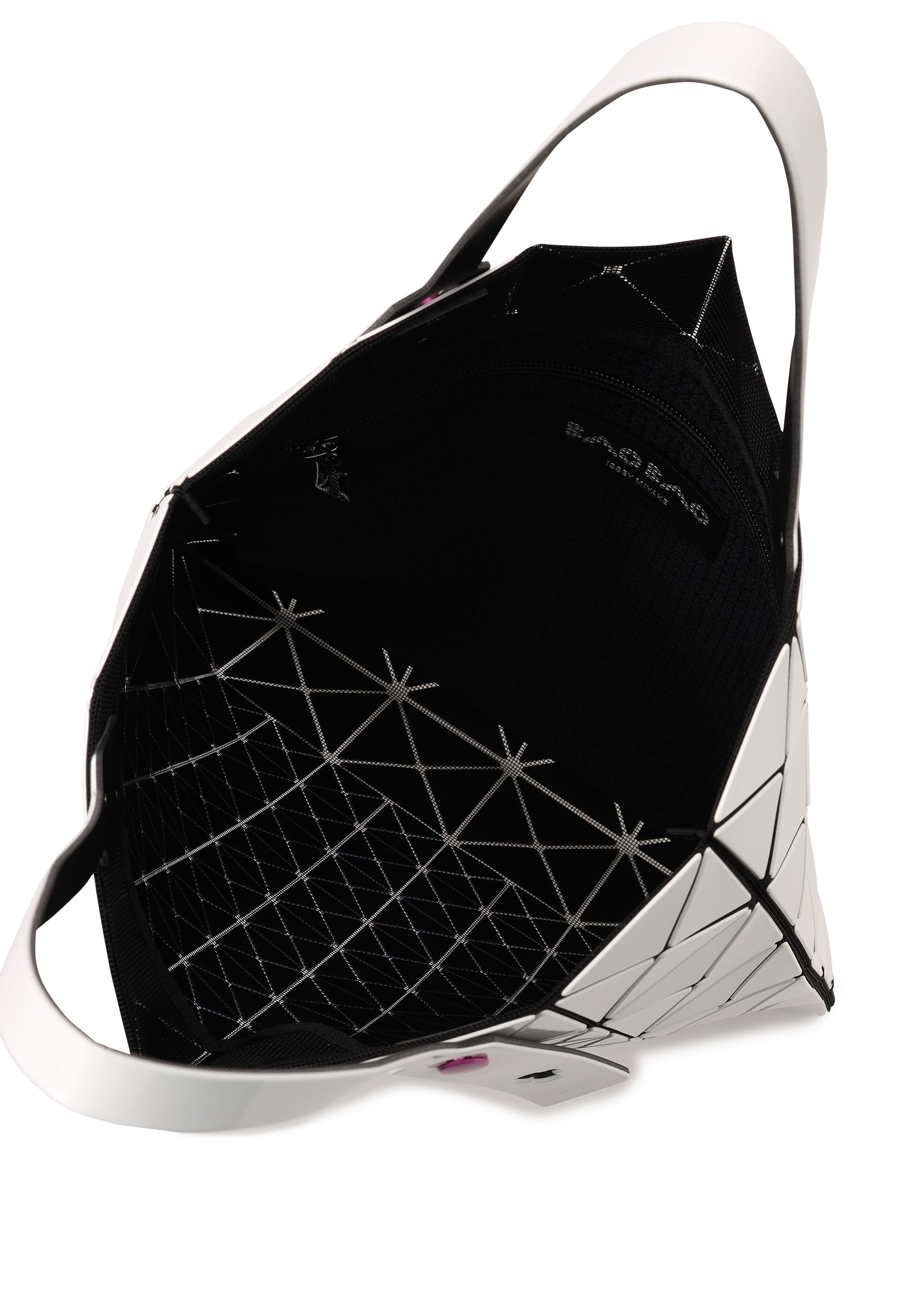 A detail shot of the BAO BAO ISSEY MIYAKE FRUITS tote.