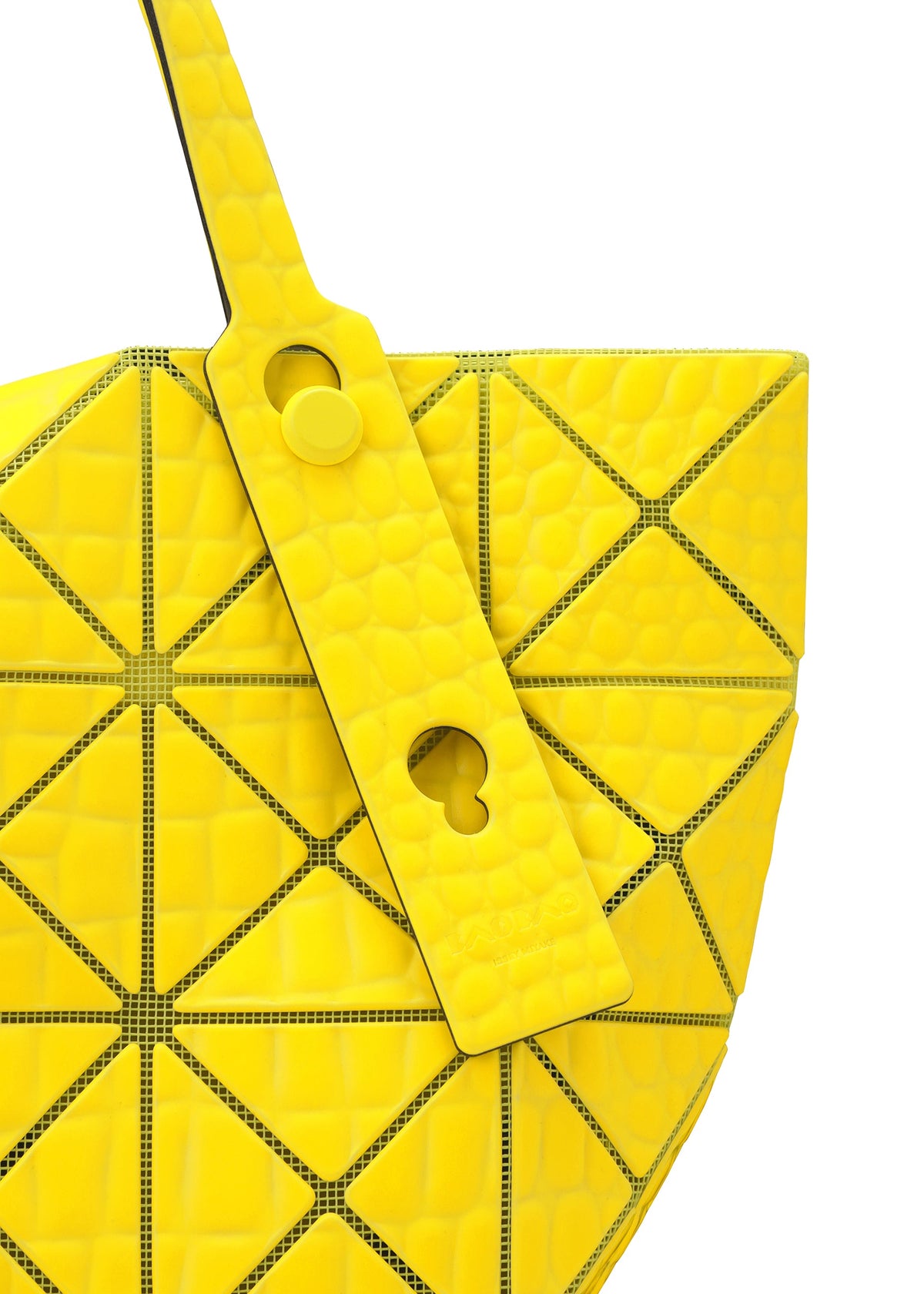 A detail shot of the BAO BAO ISSEY MIYAKE KAIJU tote.