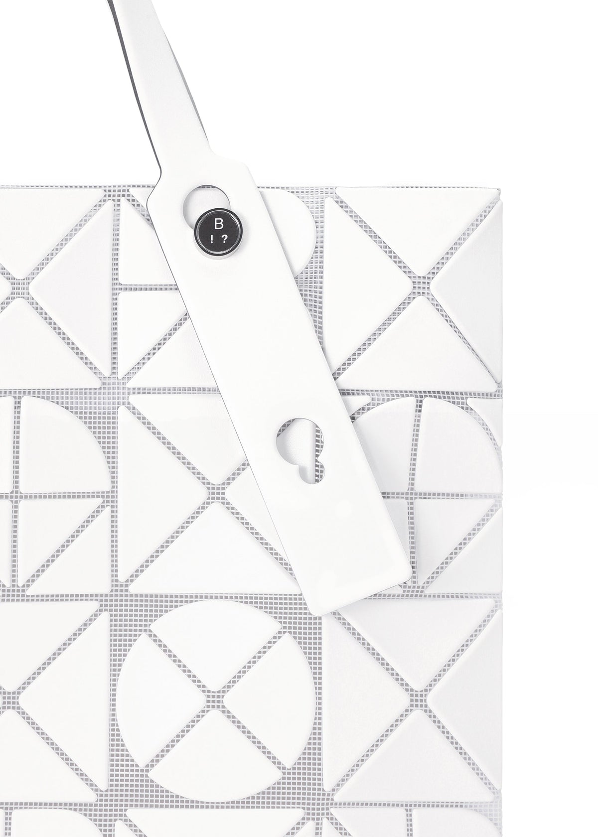 A detail shot of the BAO BAO ISSEY MIYAKE FONT tote.