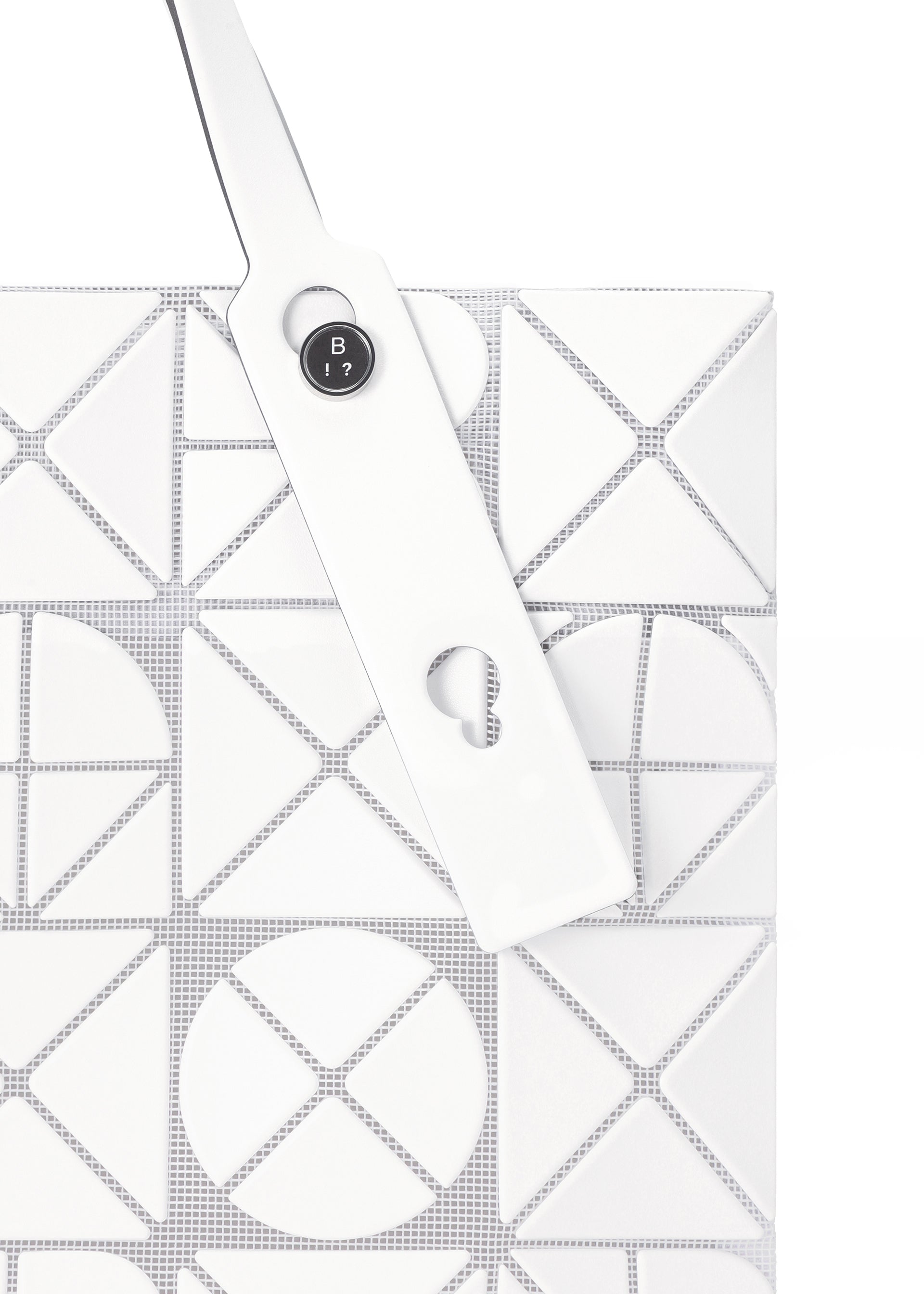 A detail shot of the BAO BAO ISSEY MIYAKE FONT tote.