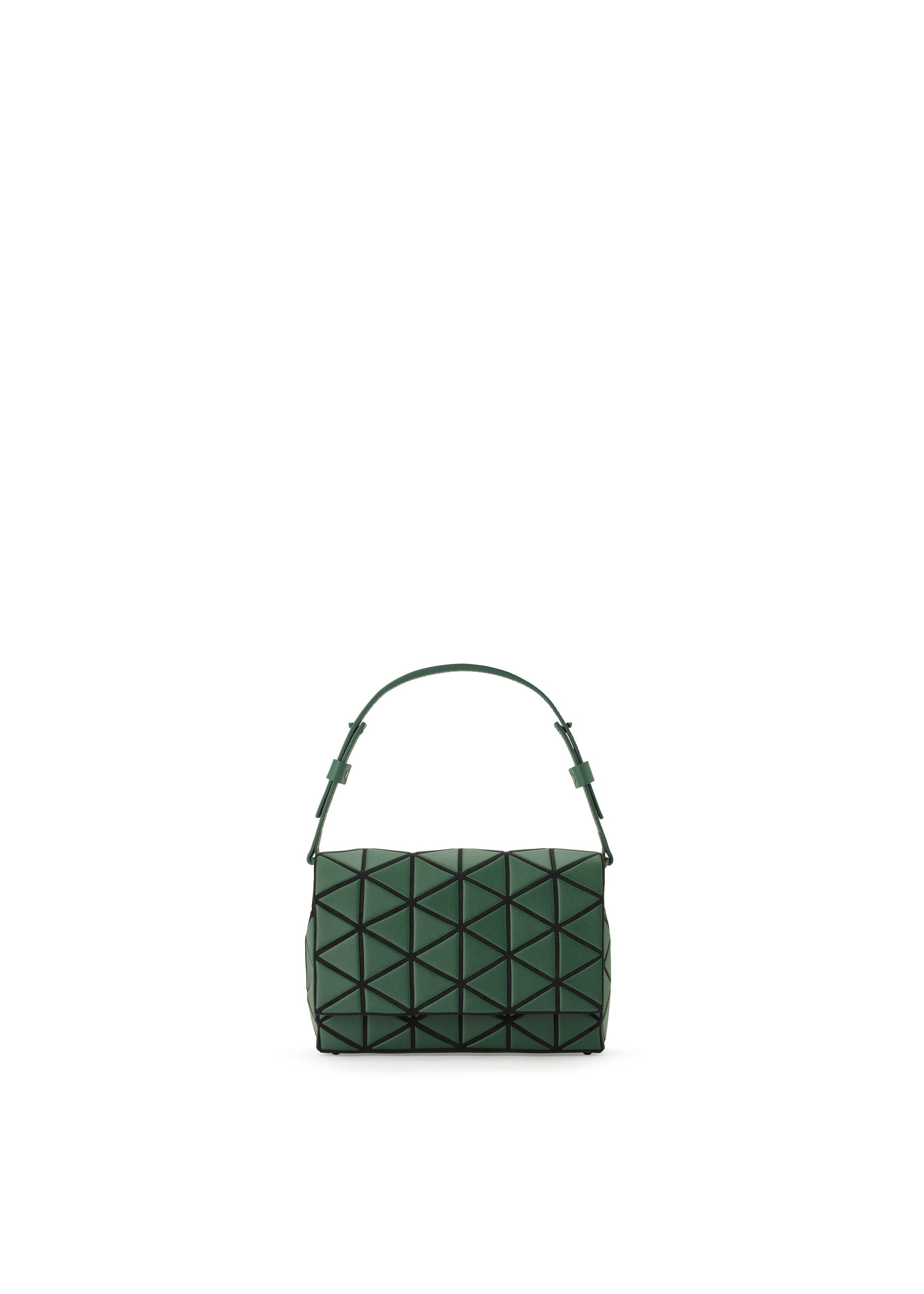 A product shot of the BAO BAO ISSEY MIYAKE FOSSETTE shoulder bag in deep green (66).