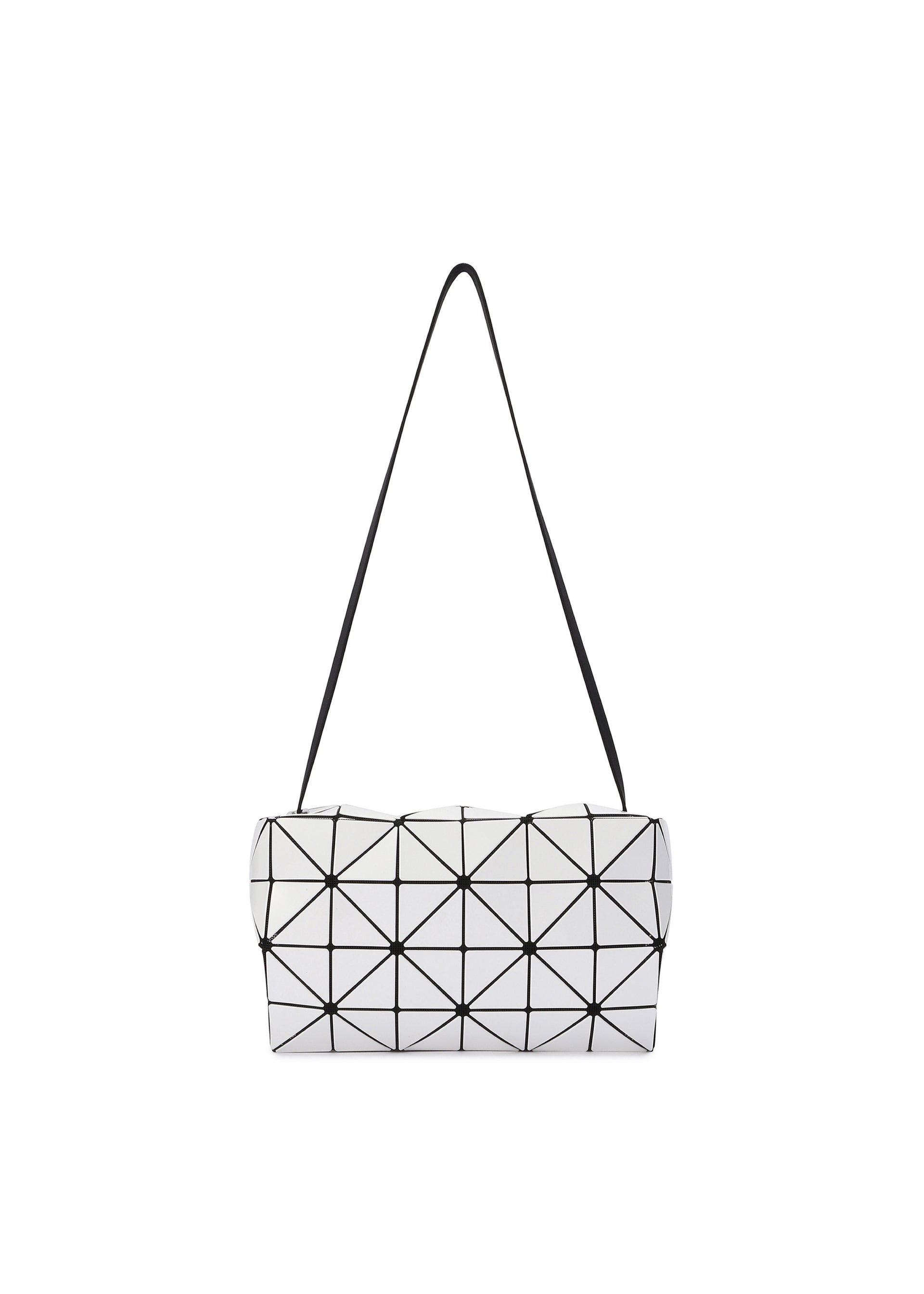 A product shot of the BAO BAO ISSEY MIYAKE CARTON shoulder bag in white.