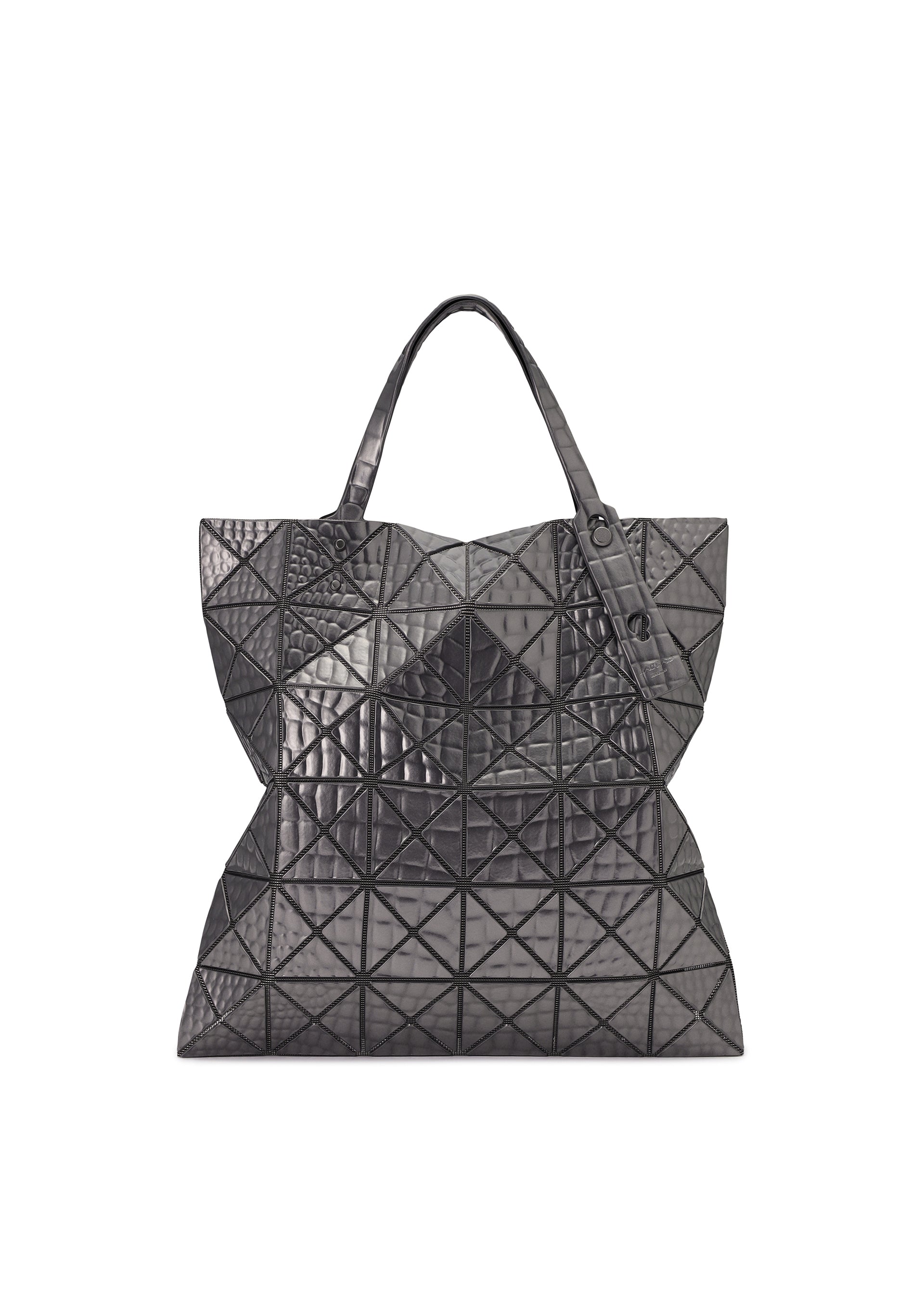 A product shot of the BAO BAO ISSEY MIYAKE META KAIJU tote in gunmetal (94).