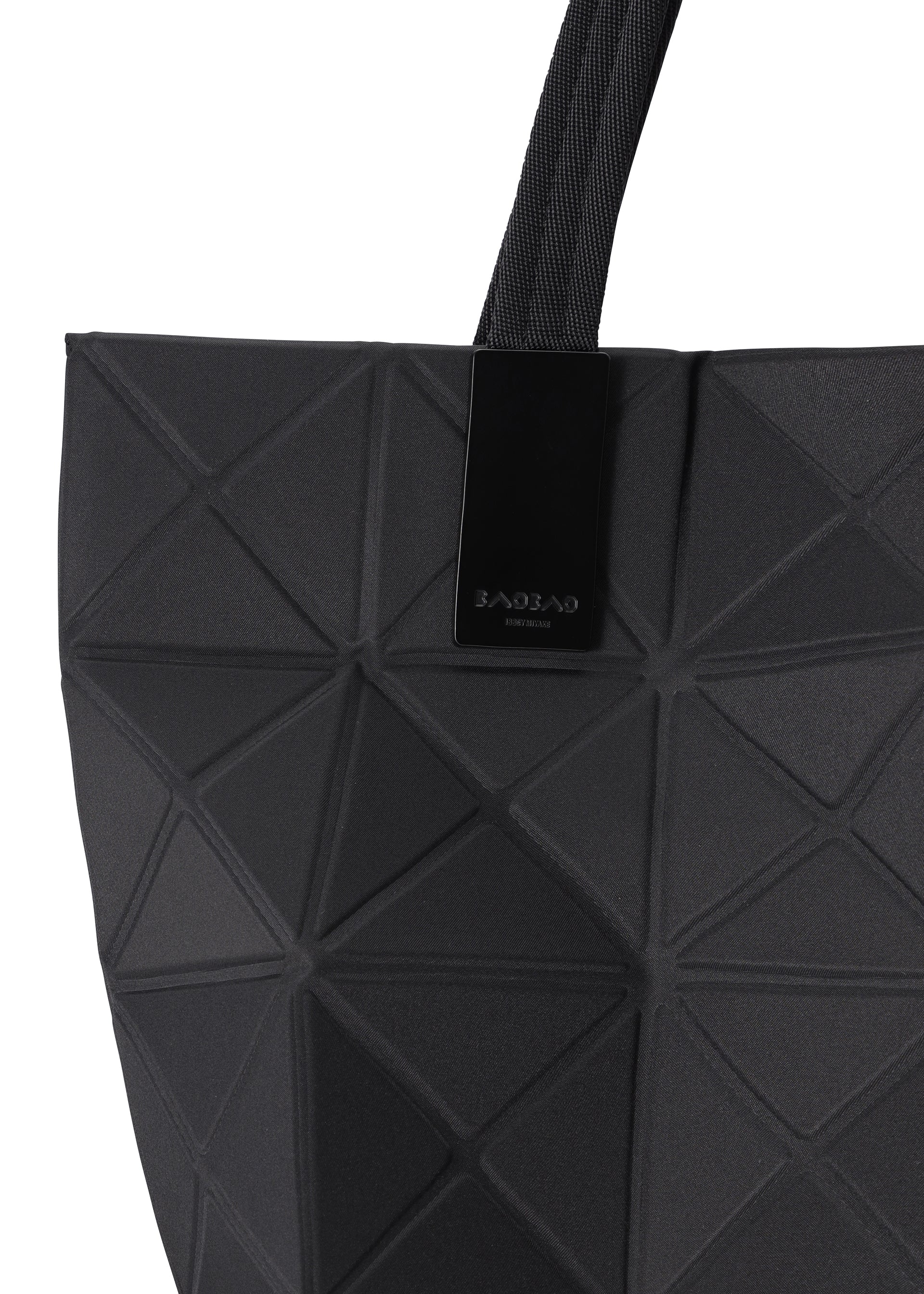 A detail shot of the BAO BAO ISSEY MIYAKE TRACK tote.