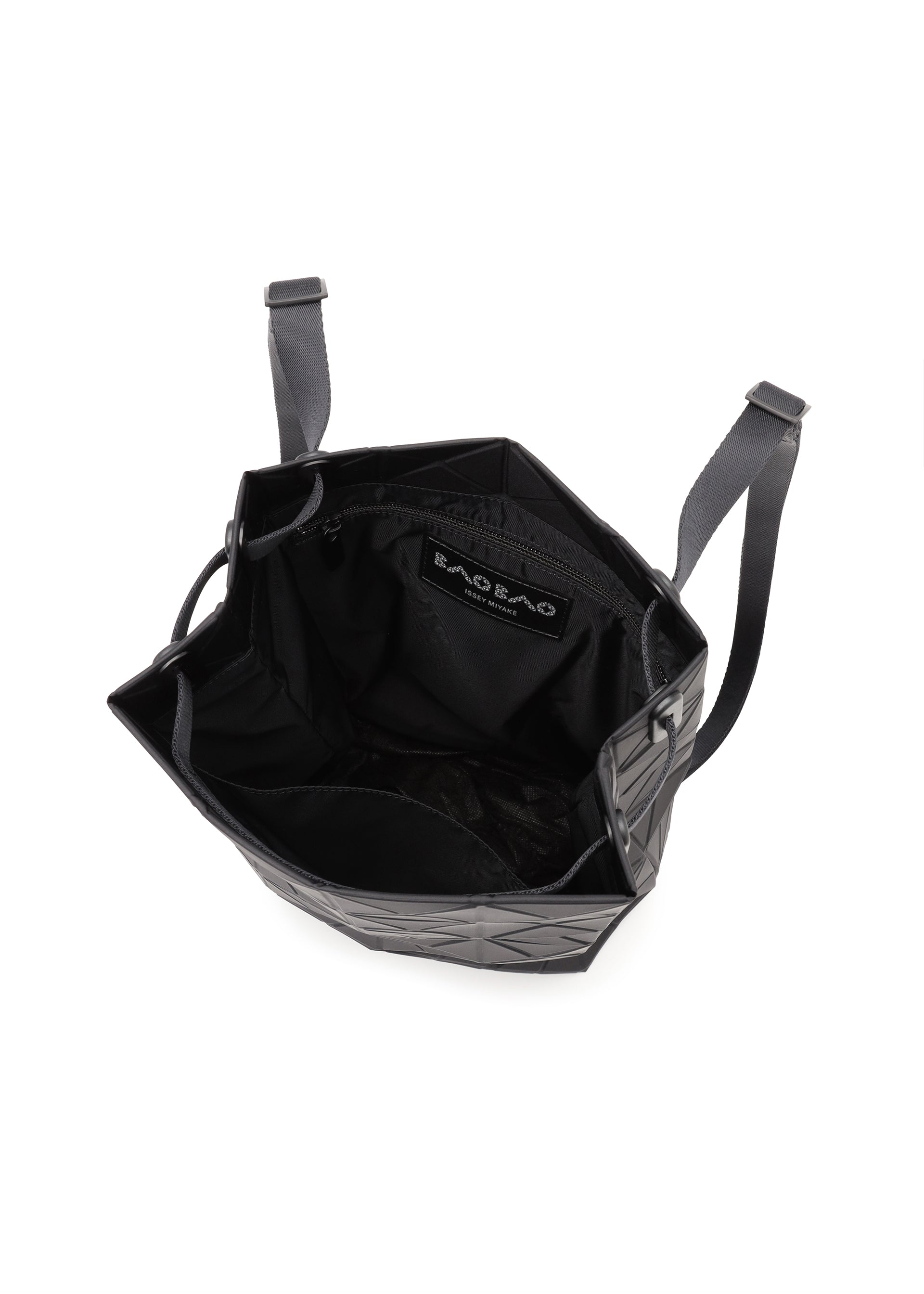 A detail shot of the BAO BAO ISSEY MIYAKE TRACK backpack.