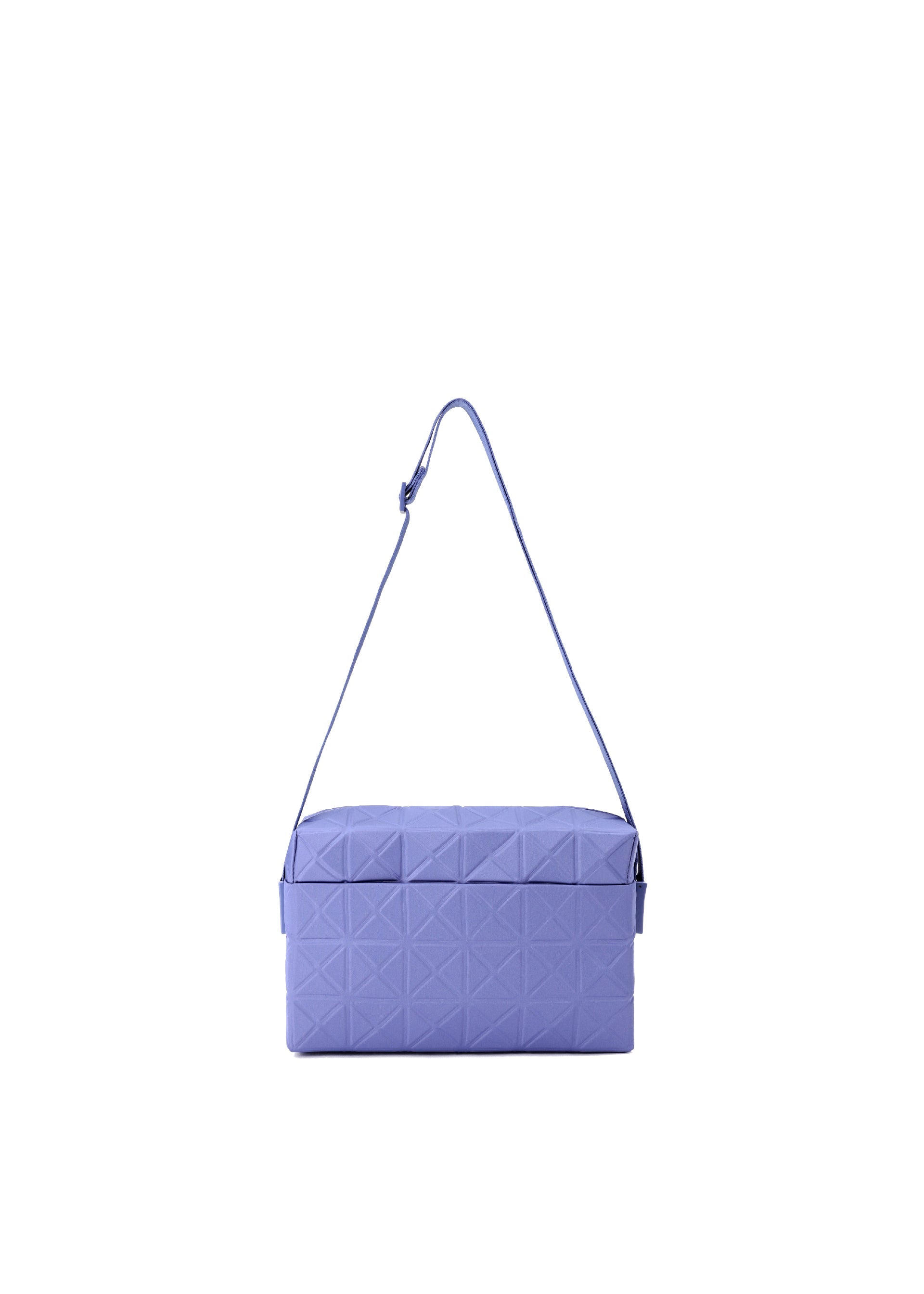 A product shot of the BAO BAO ISSEY MIYAKE TRACK shoulder bag in purplish blue (73).