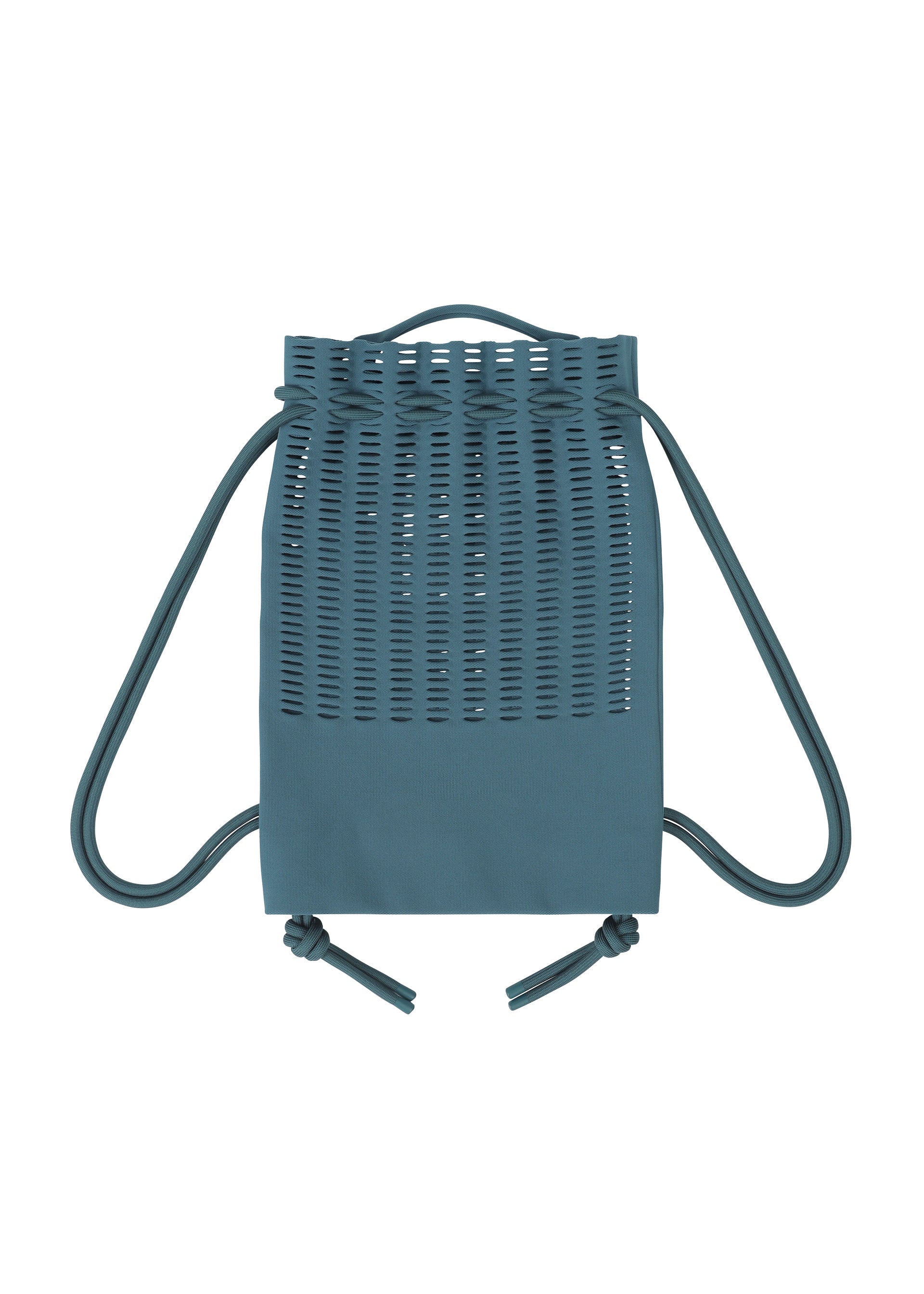 A detail shot of the GOOD GOODS ISSEY MIYAKE MOKKO KNAPSACK bag.