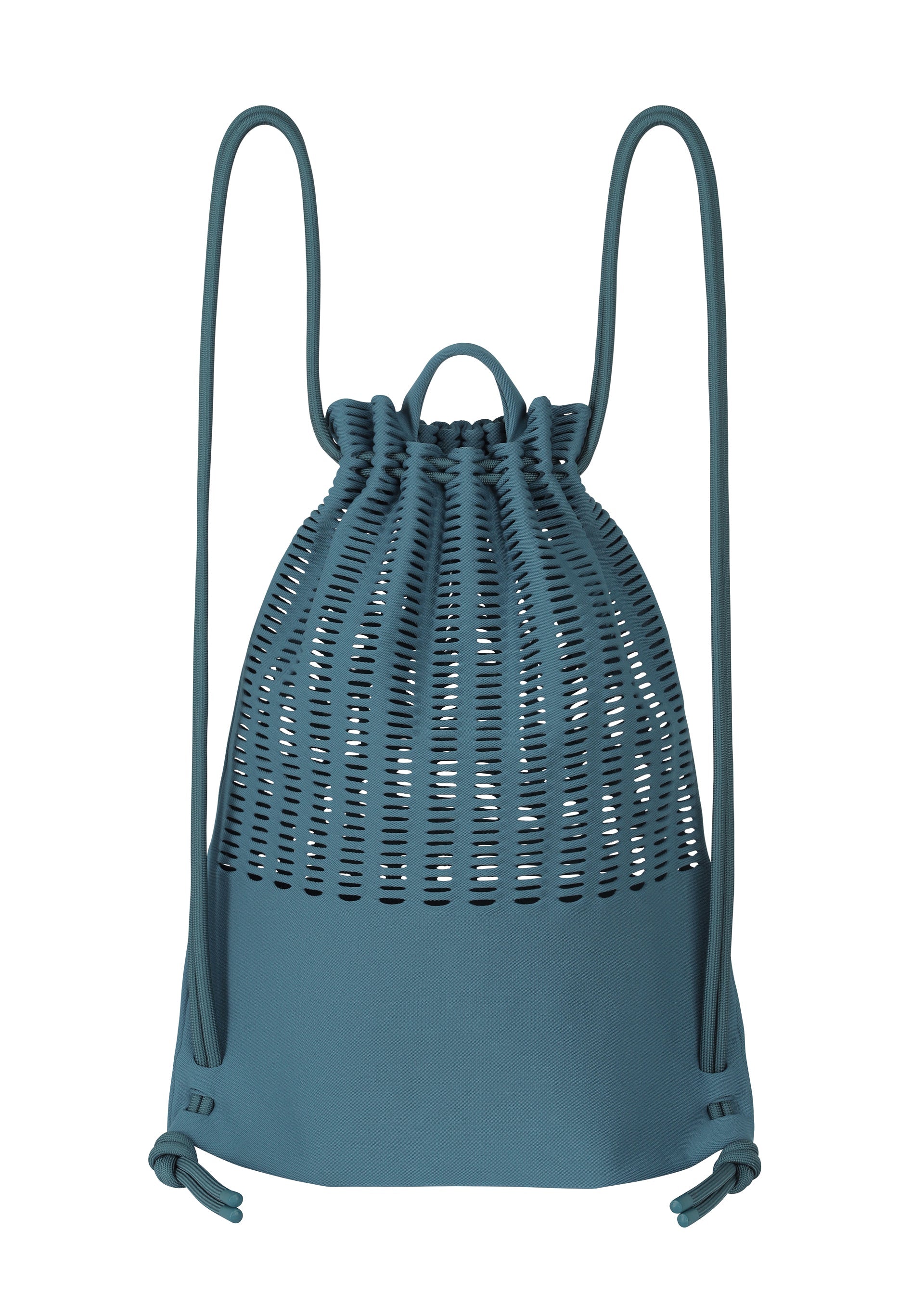 A detail shot of the GOOD GOODS ISSEY MIYAKE MOKKO KNAPSACK bag.