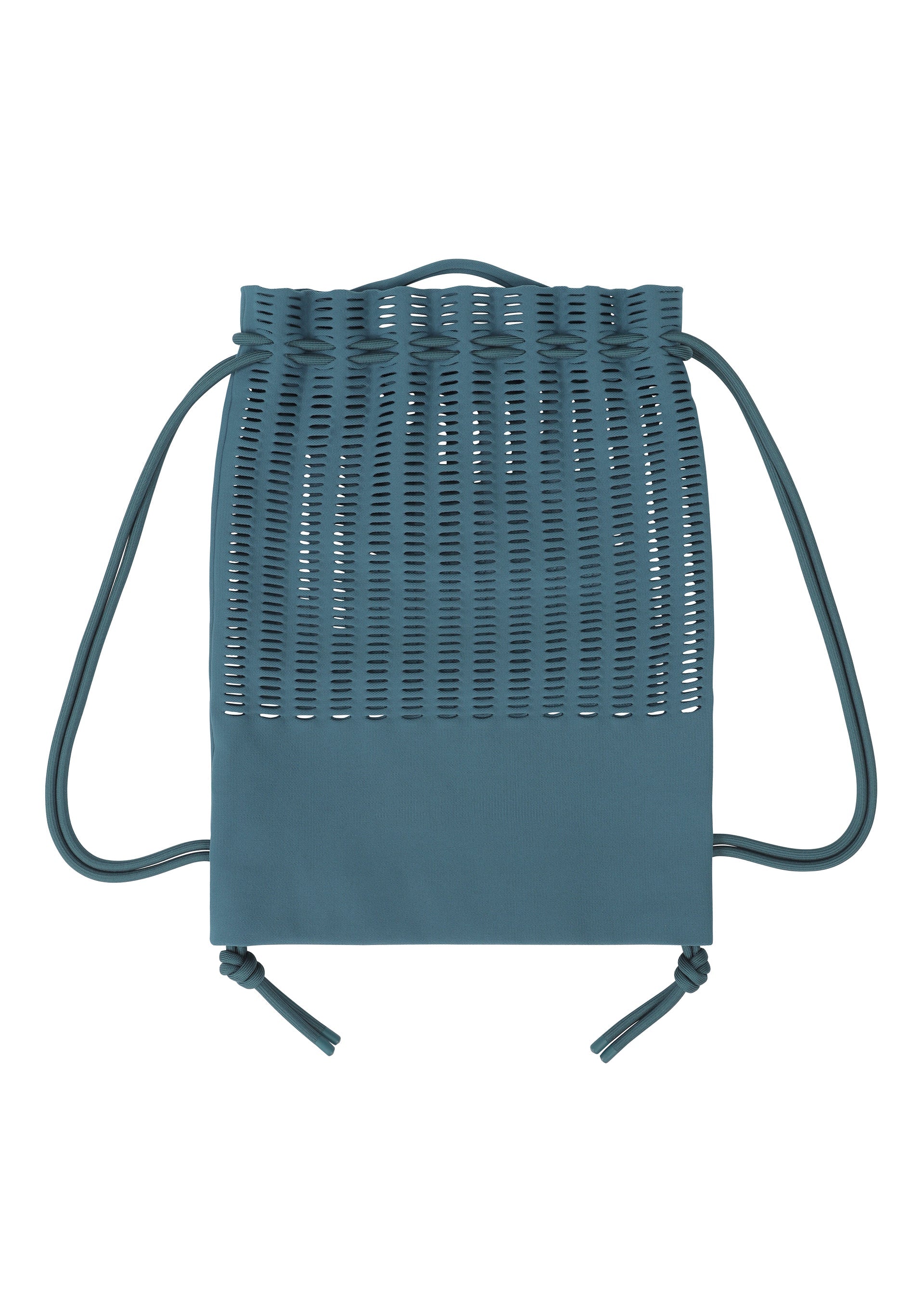 A detail shot of the GOOD GOODS ISSEY MIYAKE MOKKO KNAPSACK bag.