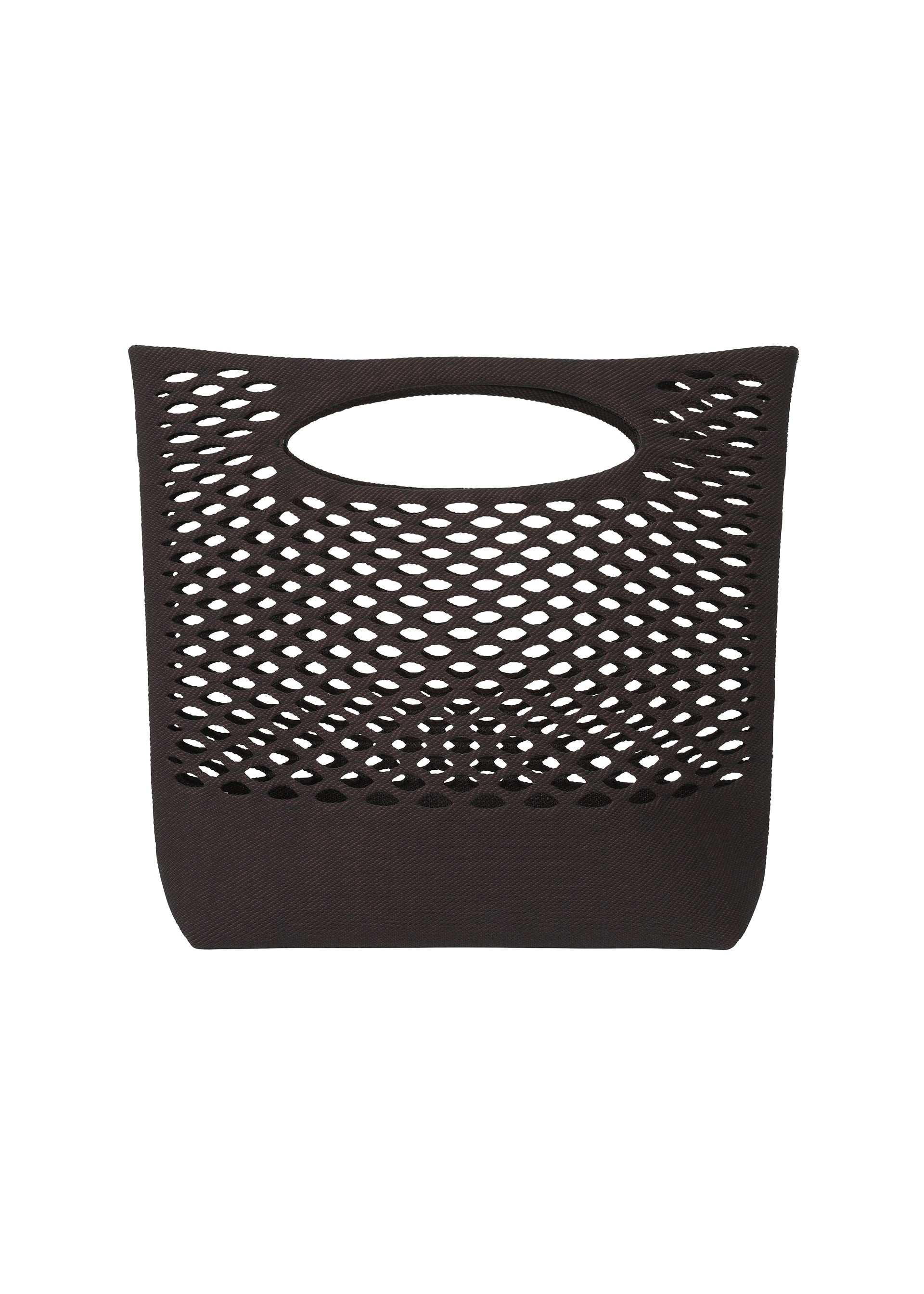 A product shot of the GOOD GOODS ISSEY MIYAKE MOKKO BASKET bag in black x brown (17).