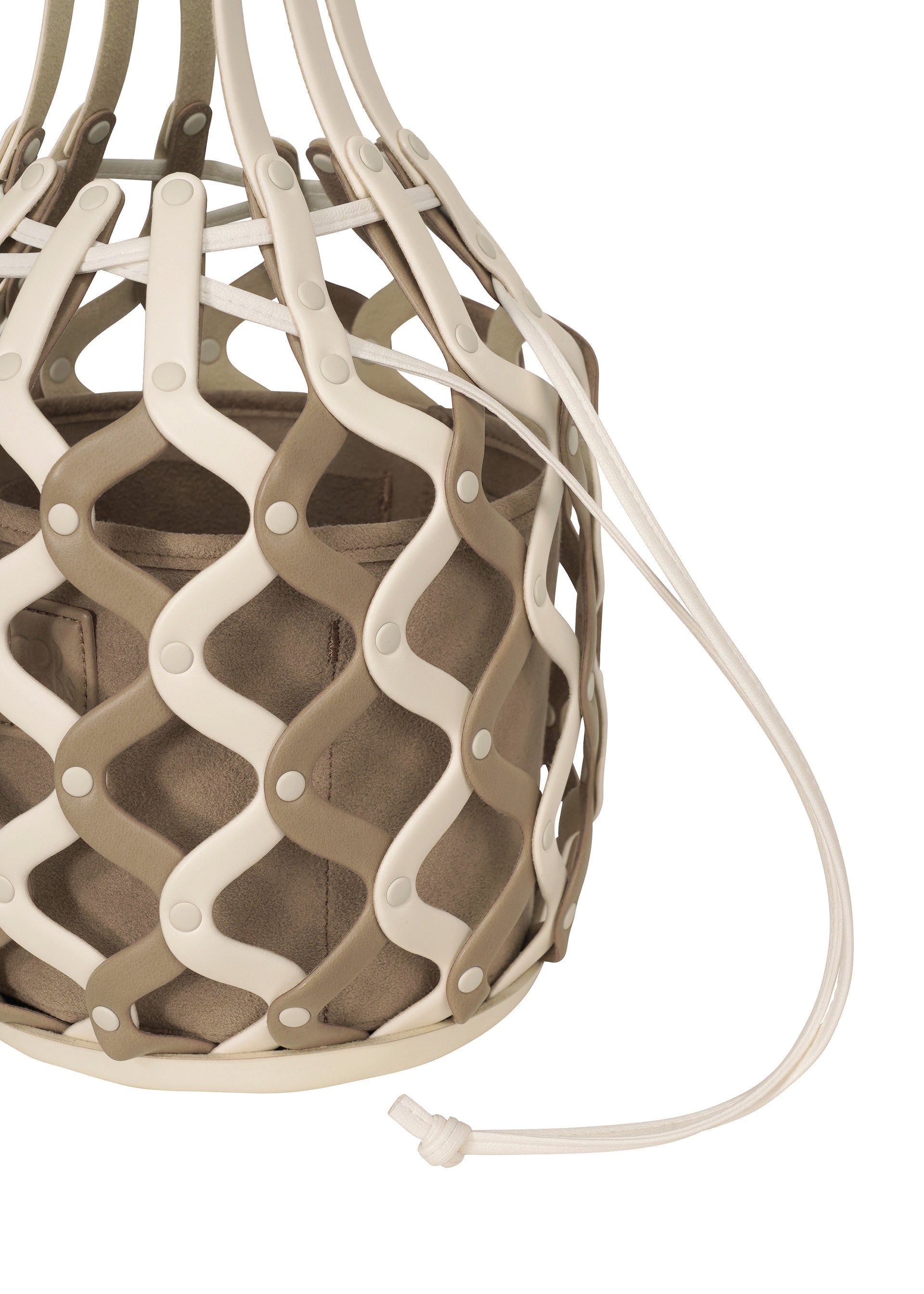 A detail shot of the GOOD GOODS ISSEY MIYAKE AMIME bag.
