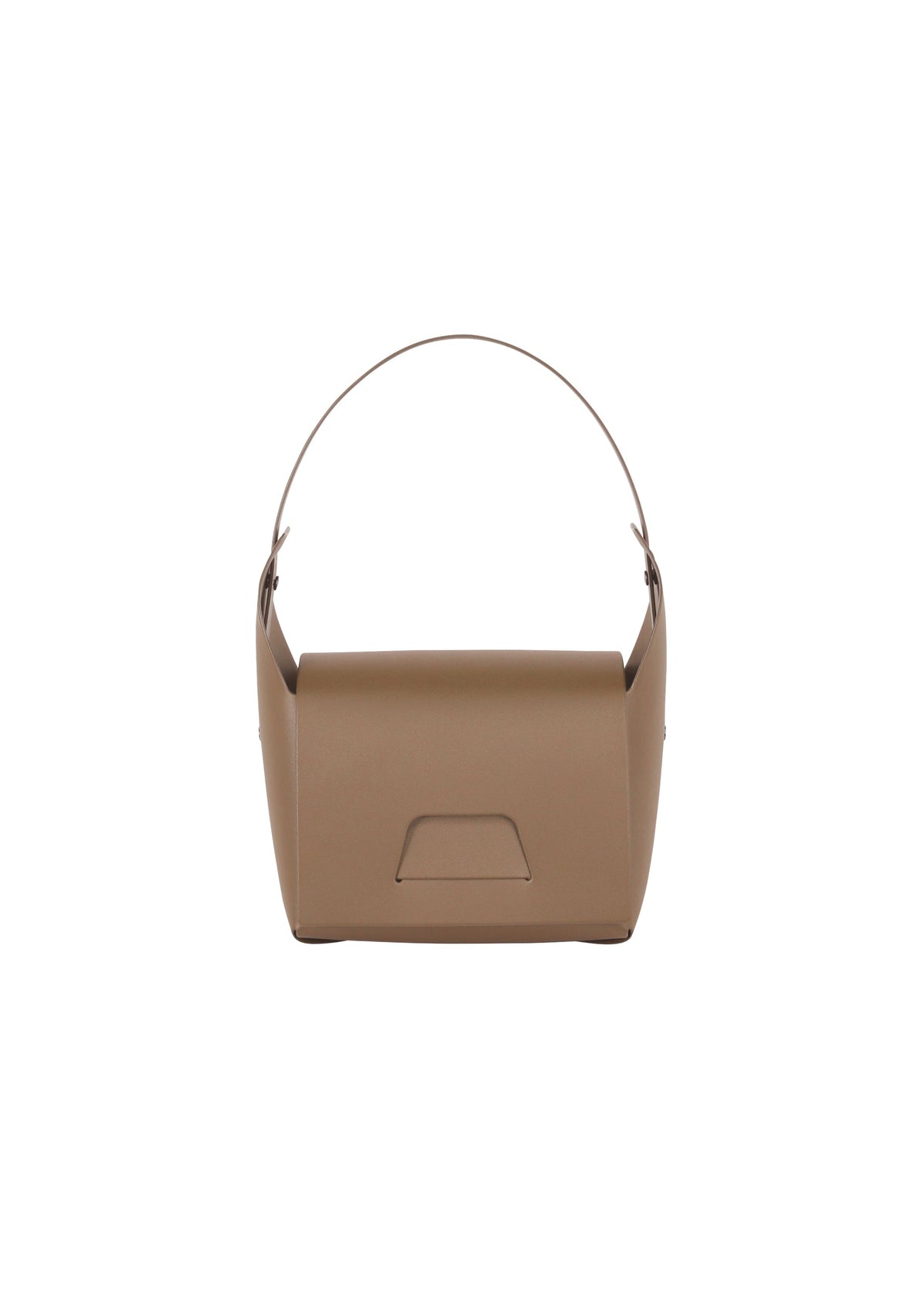A product shot of the GOOD GOODS ISSEY MIYAKE BOX bag in dark brown (49).