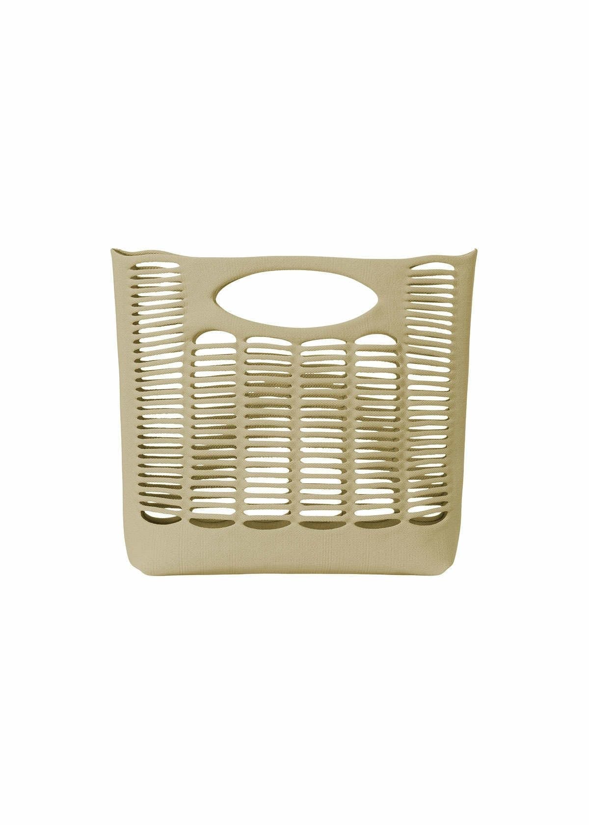 A product shot of the GOOD GOODS ISSEY MIYAKE MOKKO bag in beige.