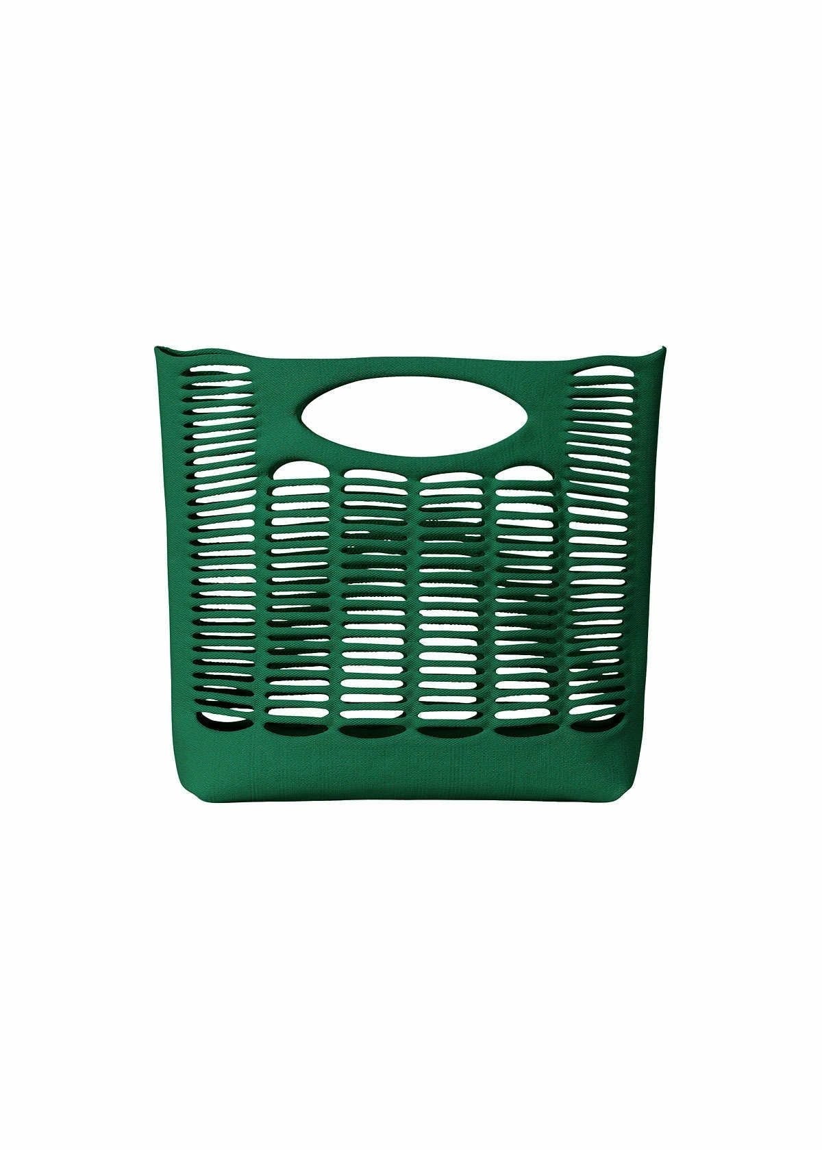 A product shot of the GOOD GOODS ISSEY MIYAKE MOKKO bag in green.