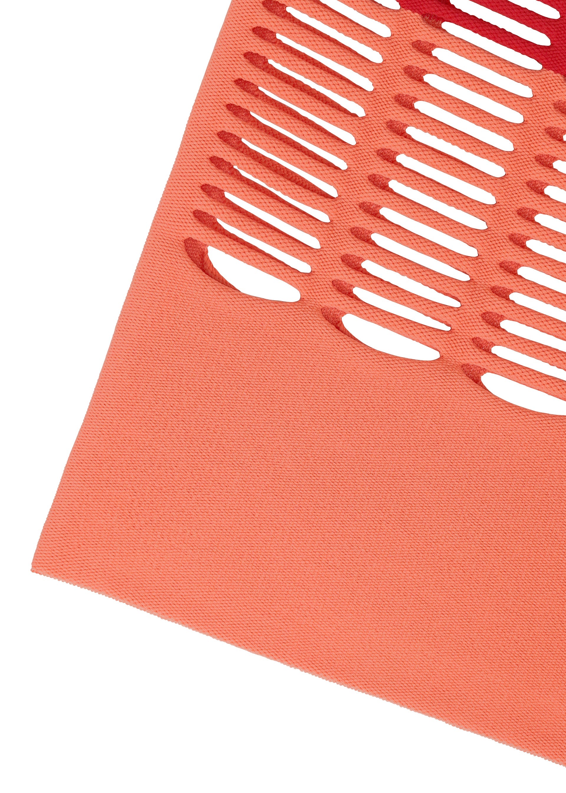 A detail shot of the GOOD GOODS ISSEY MIYAKE MOKKO BI COLOR bag.