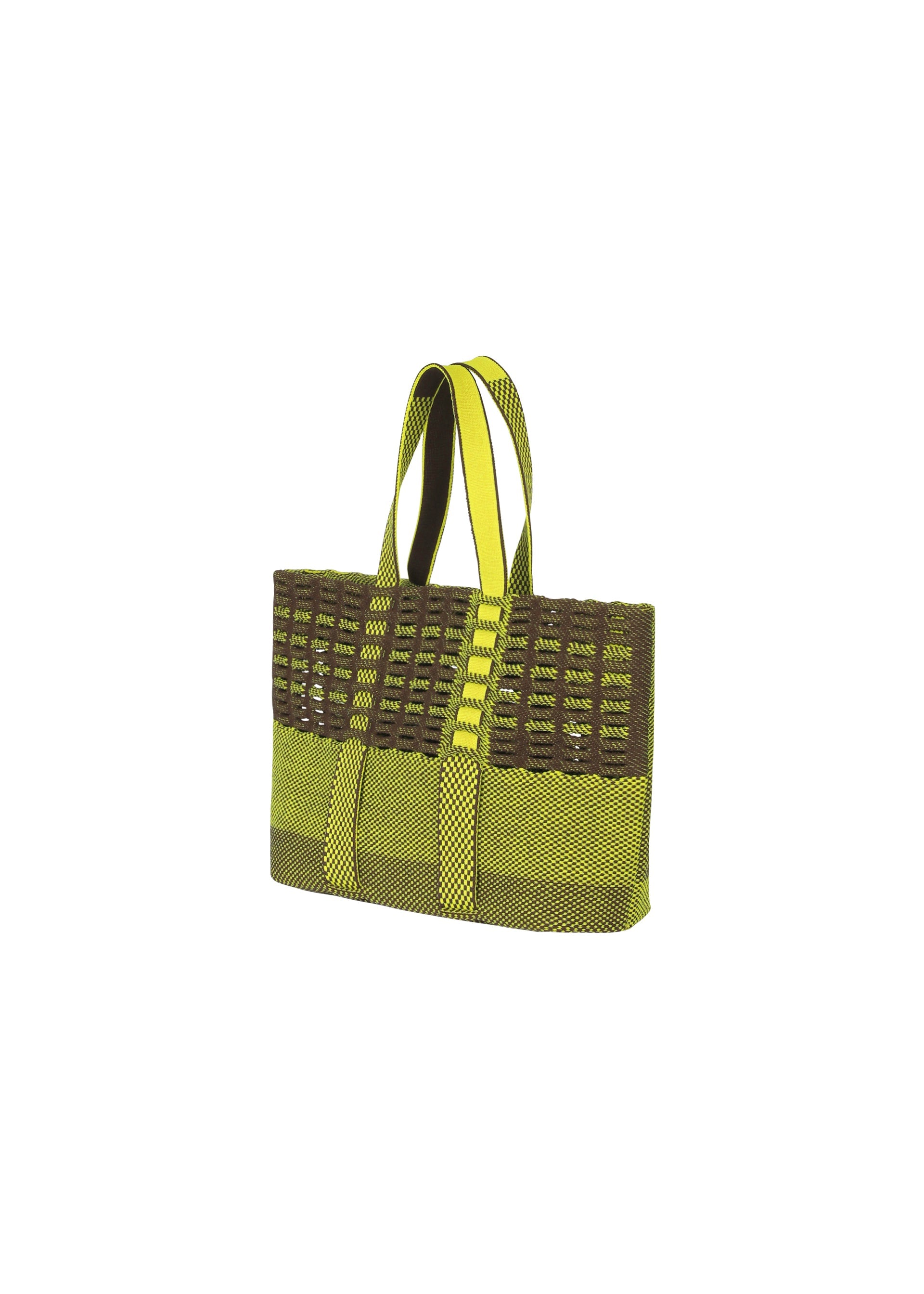 A detail shot of the GOOD GOODS ISSEY MIYAKE MOKKO TOTE MIX bag.