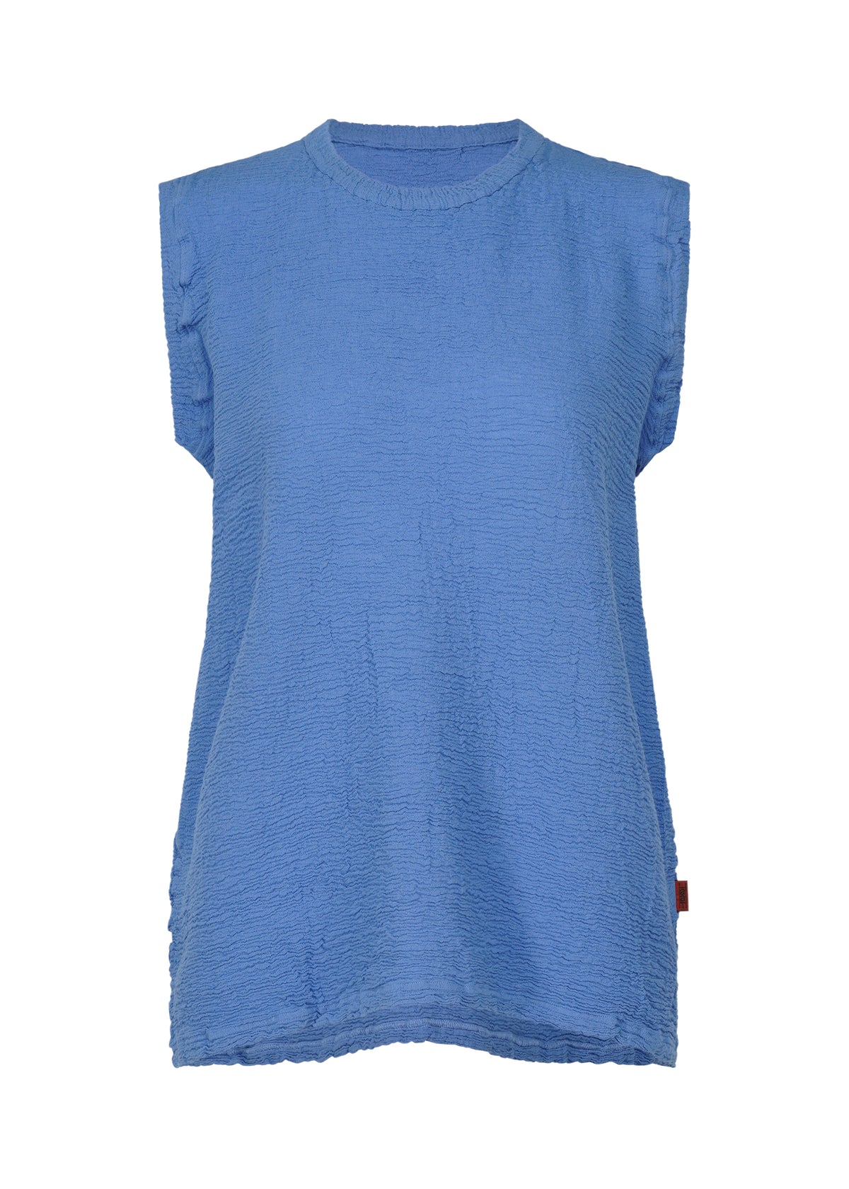 A product shot of the HAAT KYO CHIJIMI 2WAY top in light blue (70)