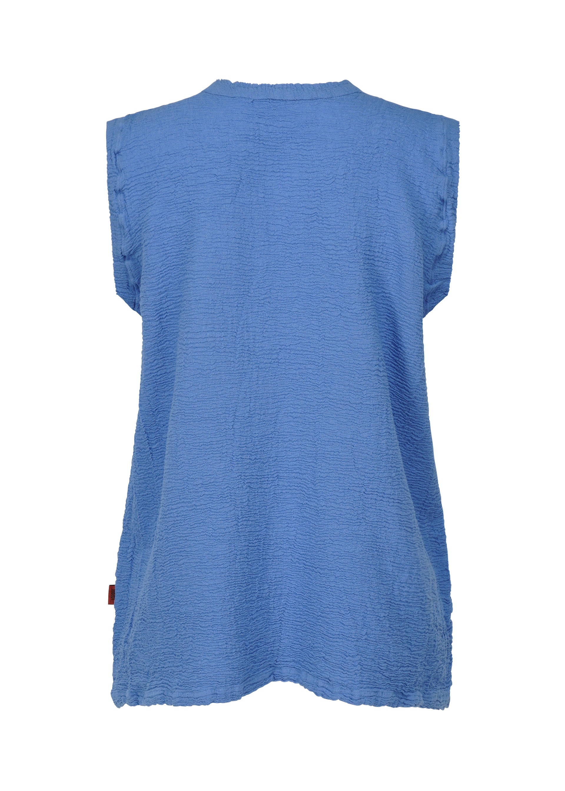 A detail shot of the HAAT KYO CHIJIMI 2WAY top
