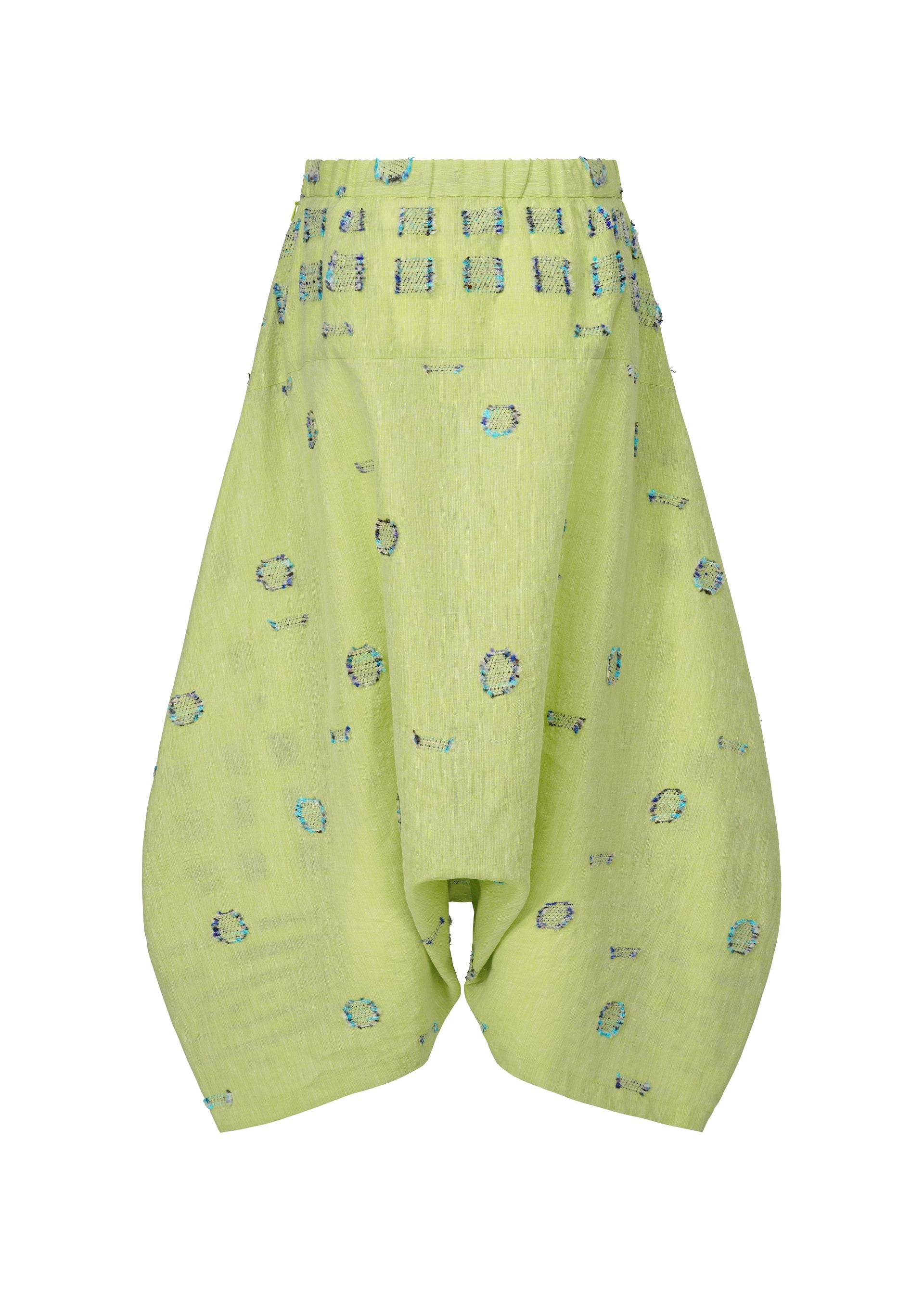 A detail shot of the HAAT KOMOREBI trousers.