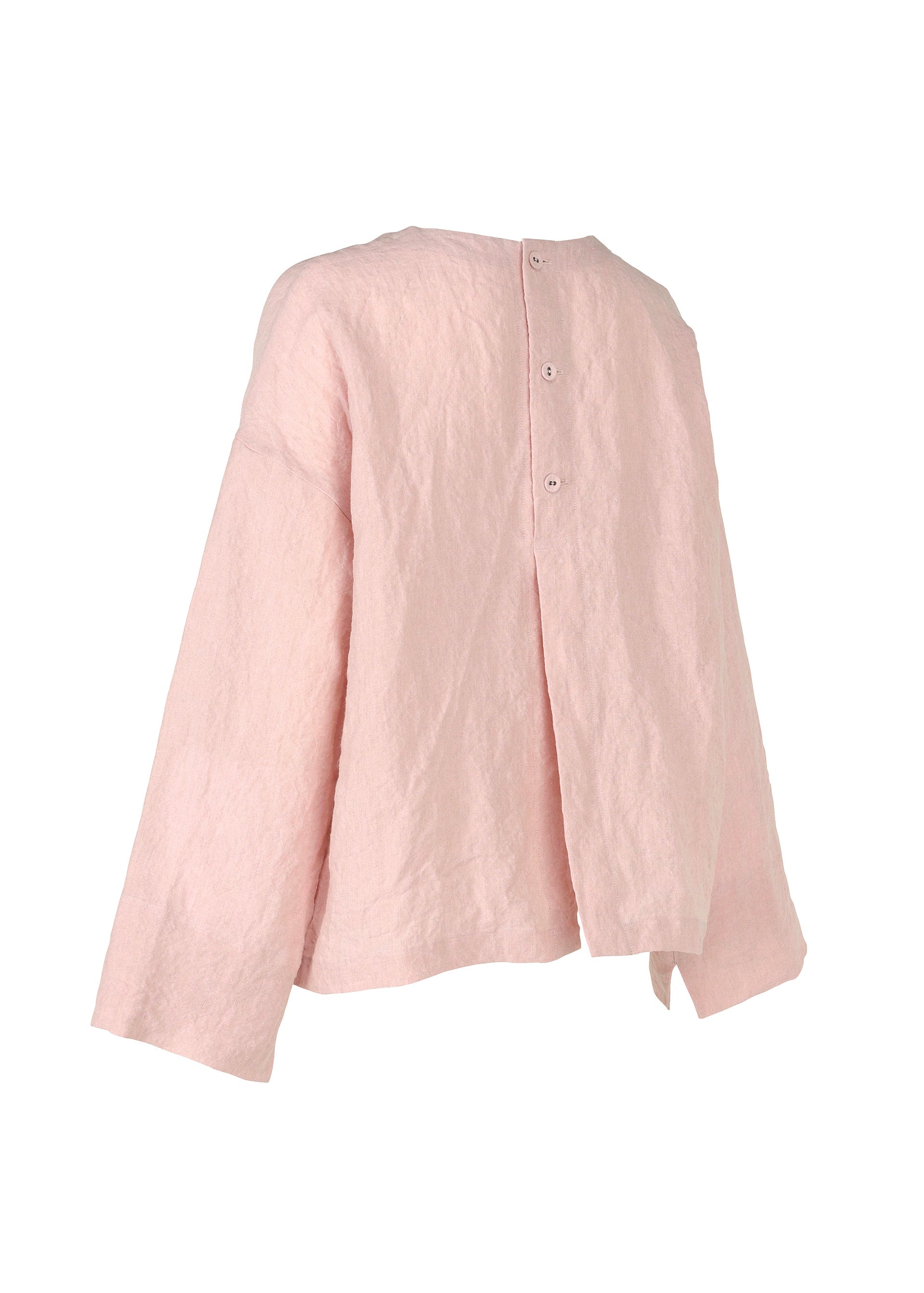 A detail shot of the HAAT GLOSSY LINEN shirt.