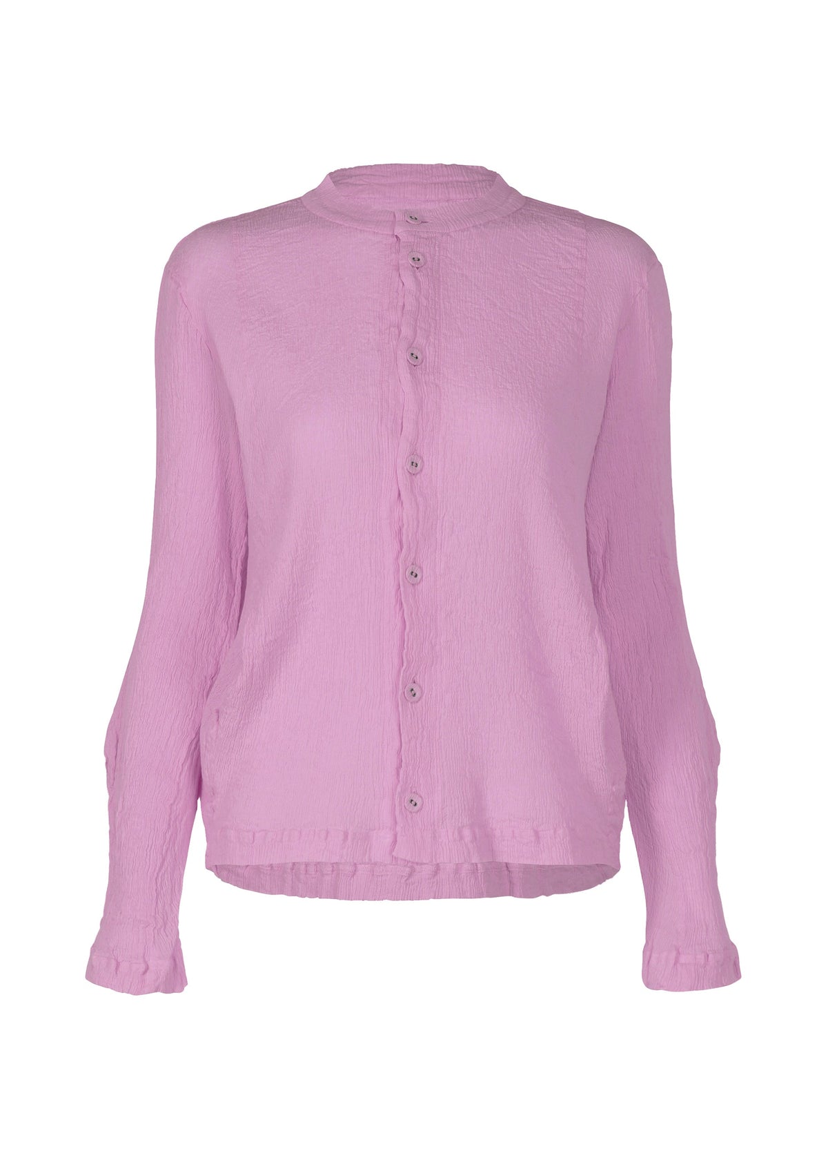 A product shot of the HAAT KYO CHIJIMI WAVY cardigan in purple (81).
