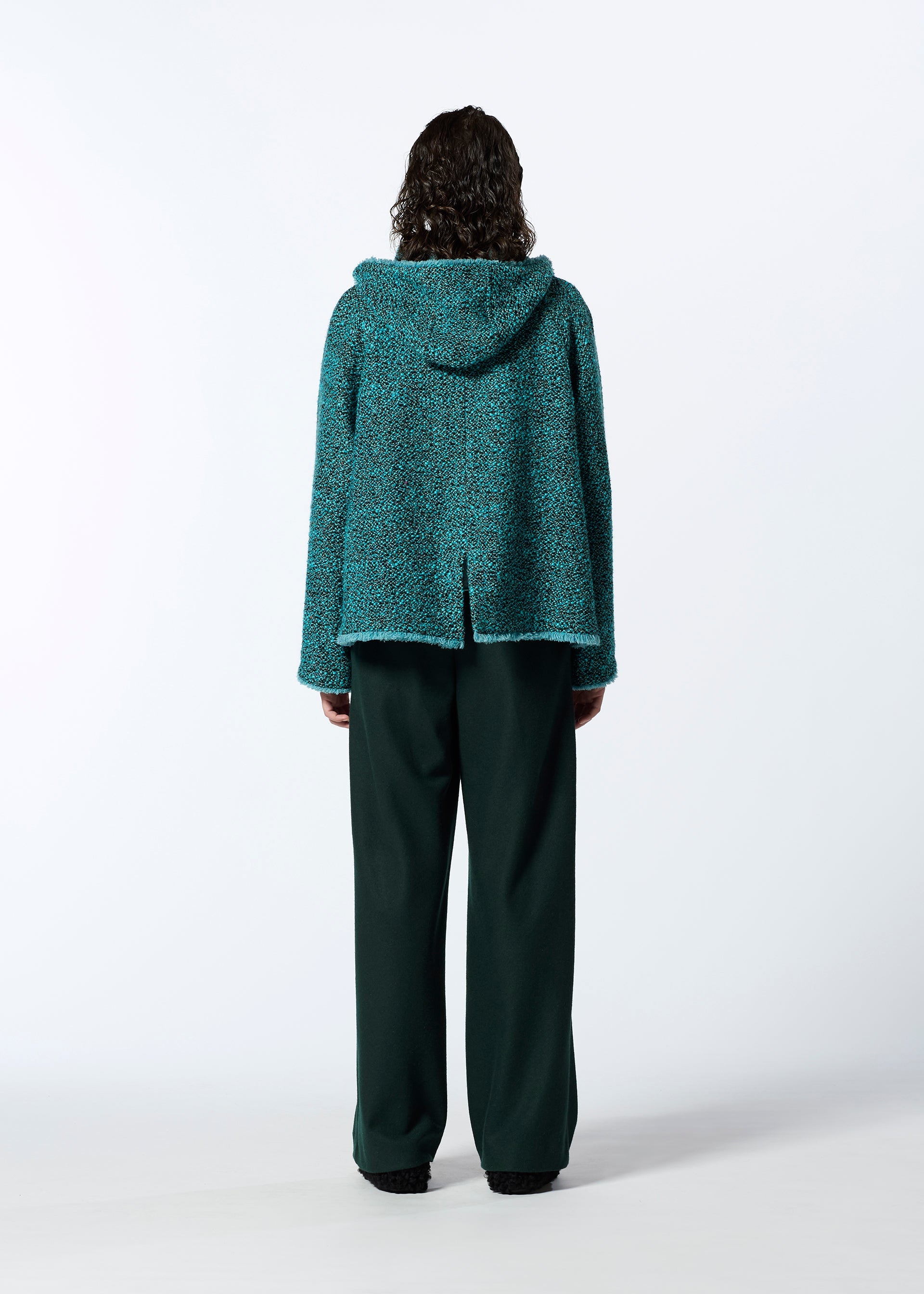 A model wears the HAAT ROVING NEP jacket.