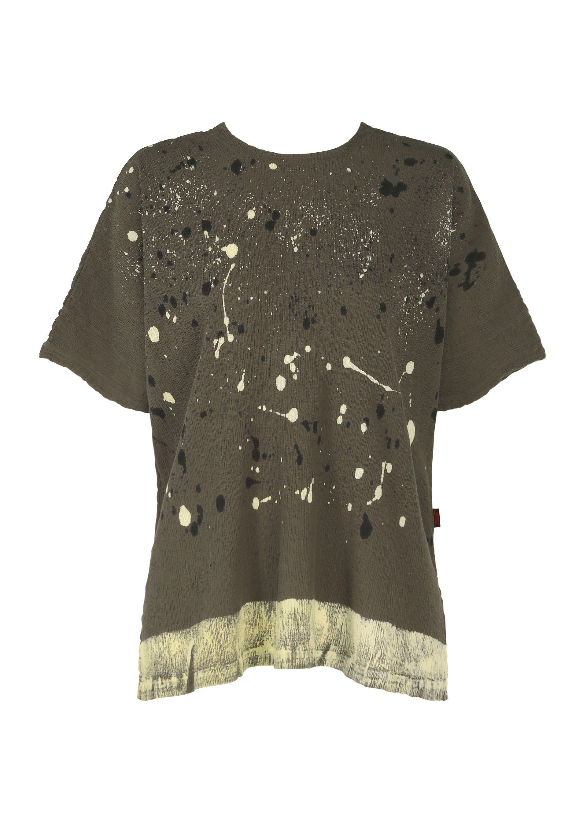 A product shot of the HAAT KYO CHIJIMI FRIKAKE shirt in khaki.
