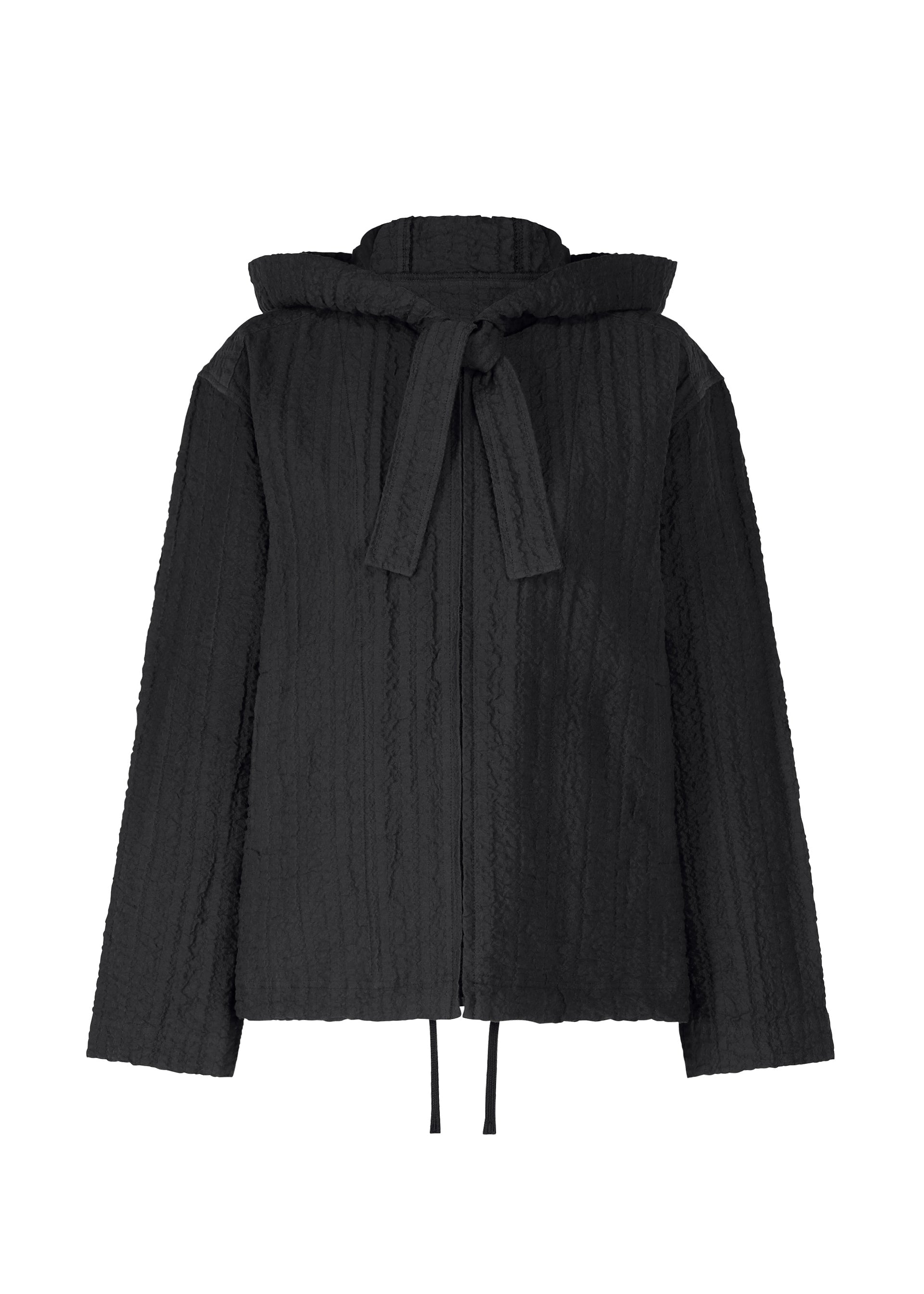 A product shot of the HAAT RASCHEL ASSEMBLY cardigan in black (15).