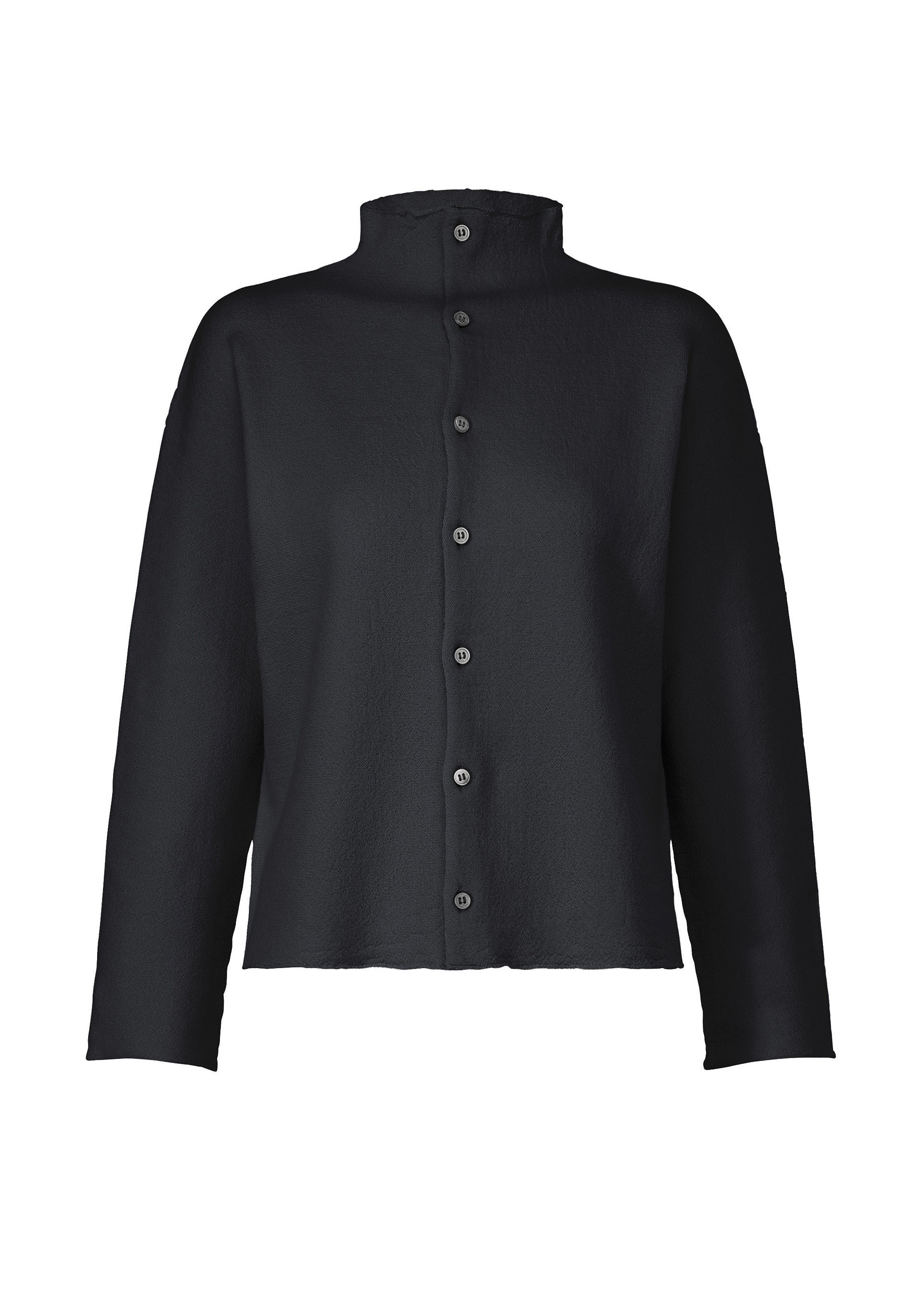 A product shot of the HAAT WOOL SEAMLESS cardigan in dark navy (76).