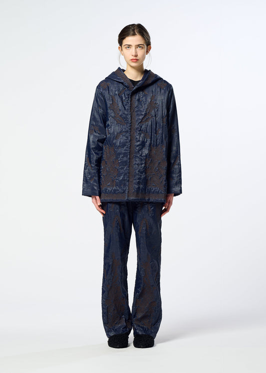 A model wears the HaaT DELICATE FLORAL BHILL delicate-floral-bhill-jacket-almost-black.