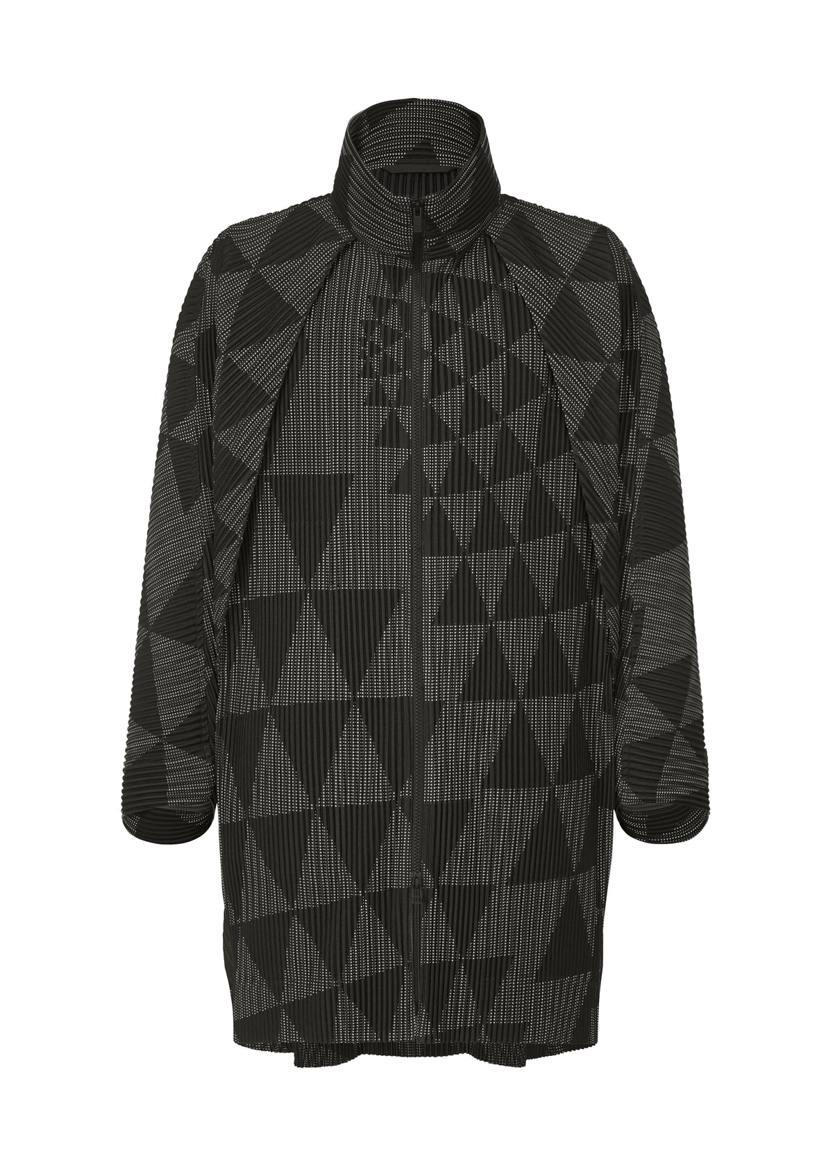 TRIANGULAR GRID Coat Grey