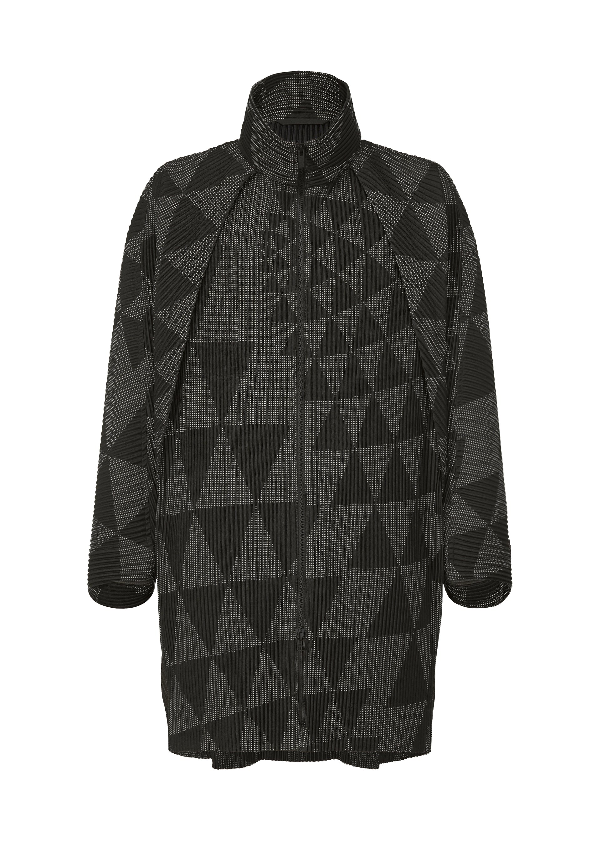 TRIANGULAR GRID Coat Grey